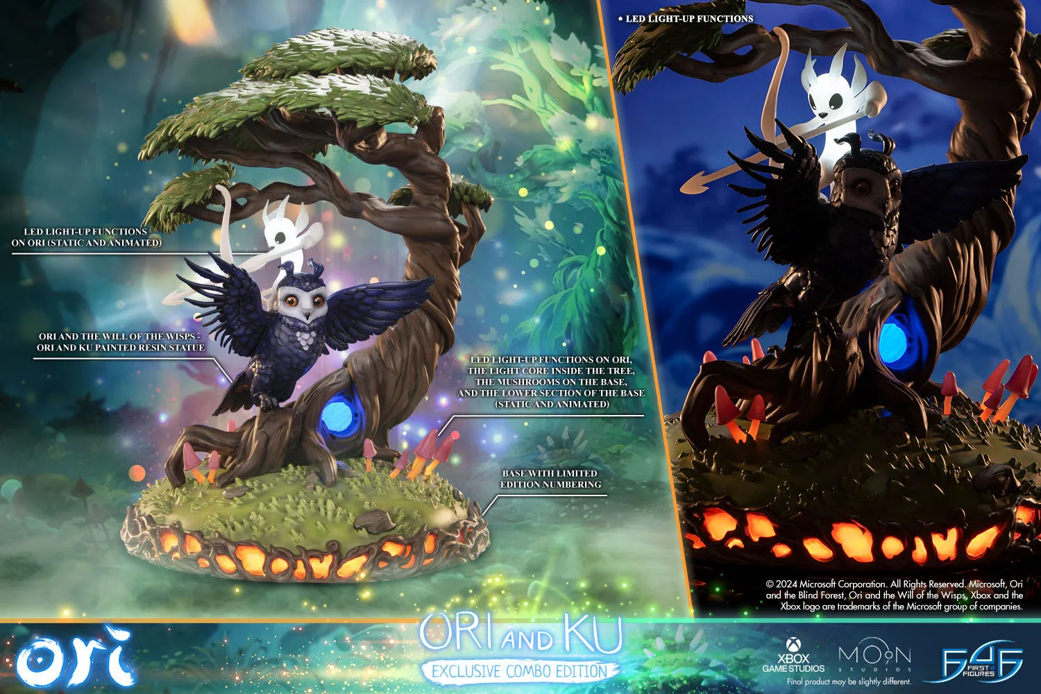 First 4 Figures Ori and the Will of the Wisps Ori and Ku statueta Combo LED