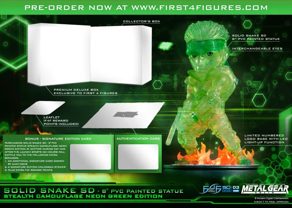 First 4 Figures Metal Gear Solid Snake SD figurină stealth neon