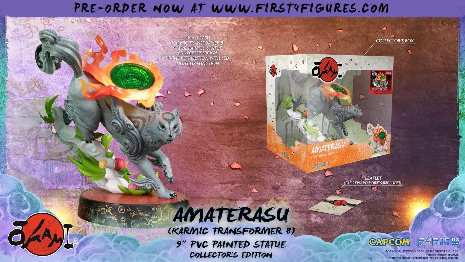 First 4 Figures Okami Amaterasu statueta PVC Karmic 8 LED