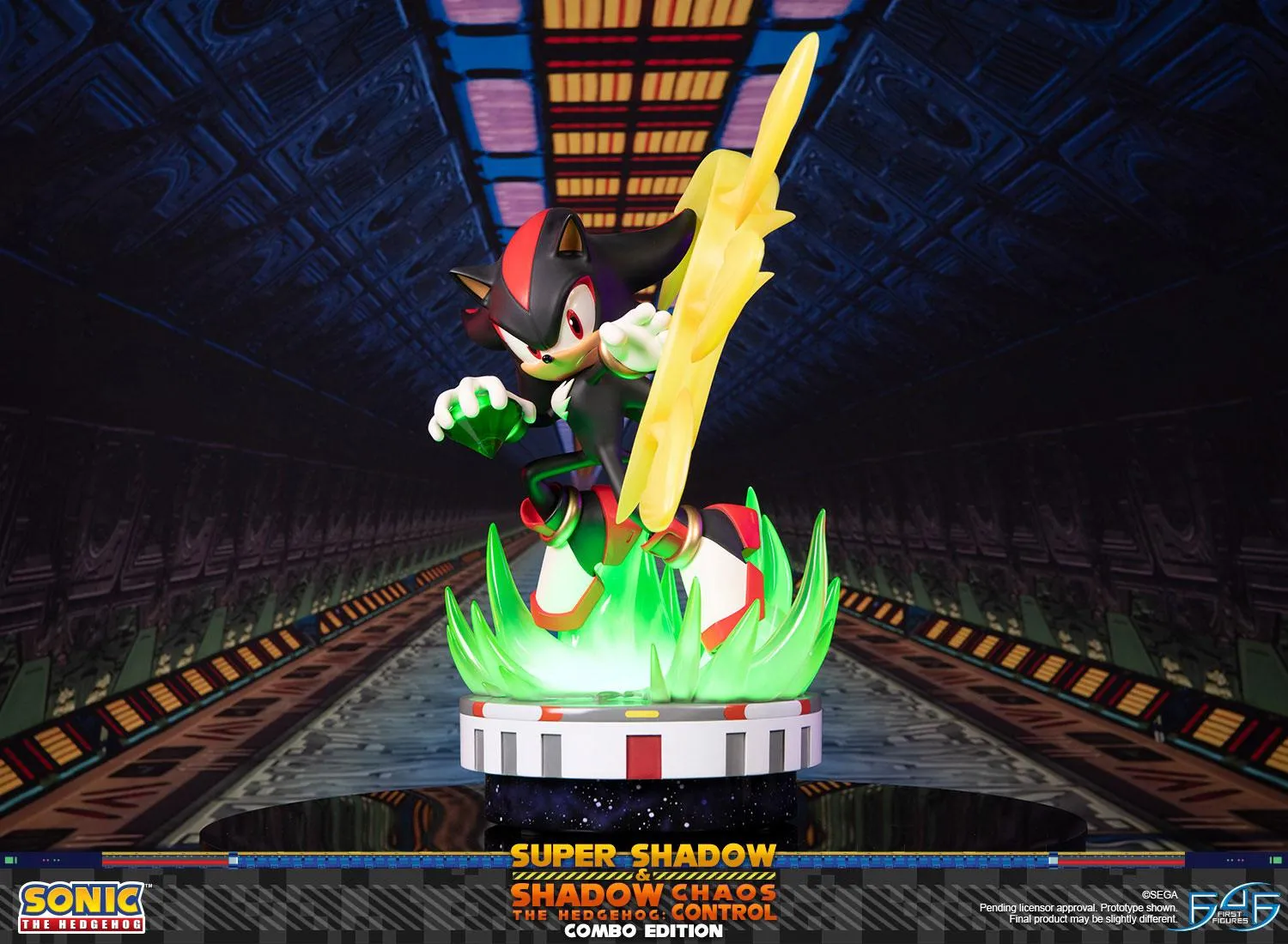 First 4 Figures Sonic Super Shadow Chaos Control statuetă Combo LED