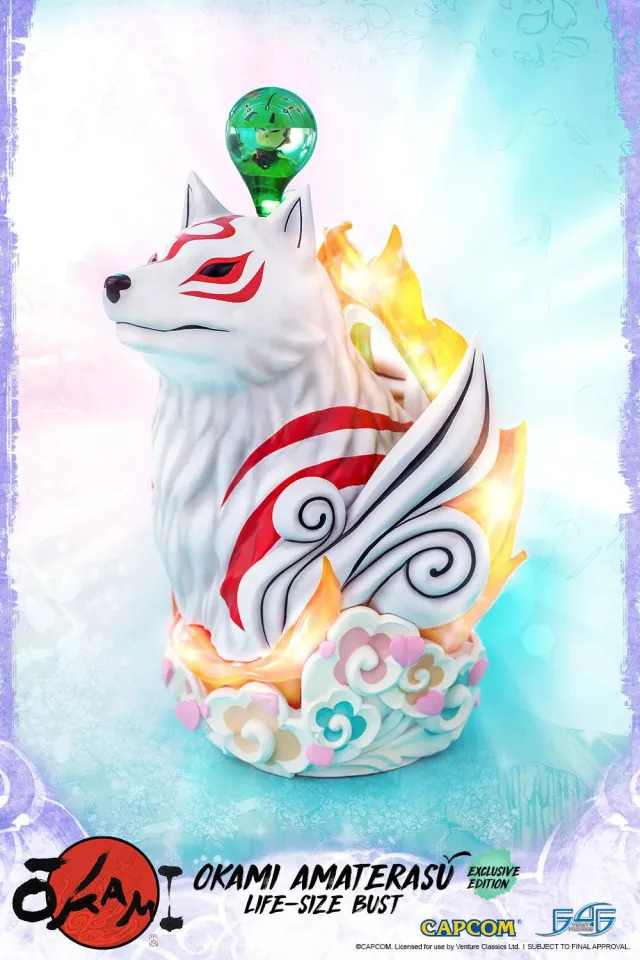 First 4 Figures Okami Amaterasu Bust exclusiv mărime naturală