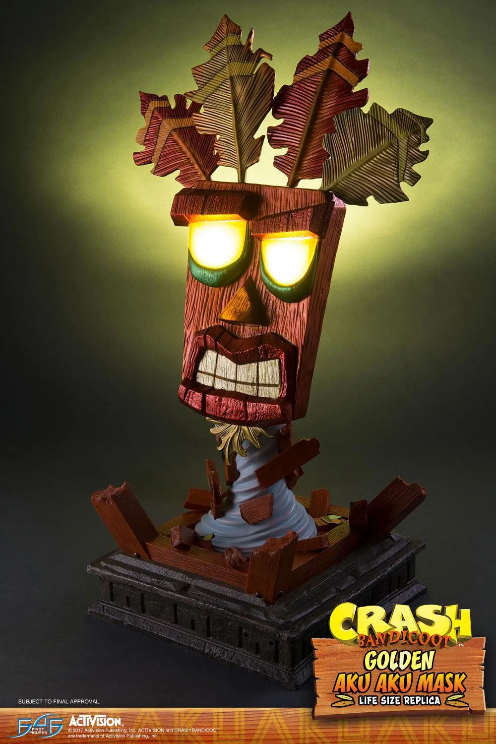 First 4 Figures Crash Bandicoot Golden Aku Aku mască life size