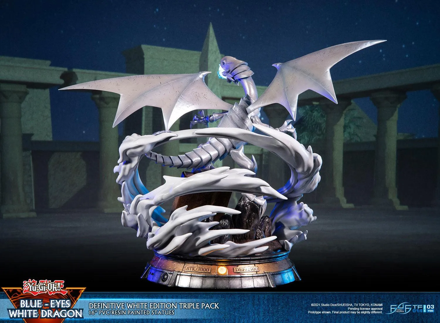 First 4 Figures Yu-Gi-Oh Blue-Eyes White Dragon statueta triplu pack