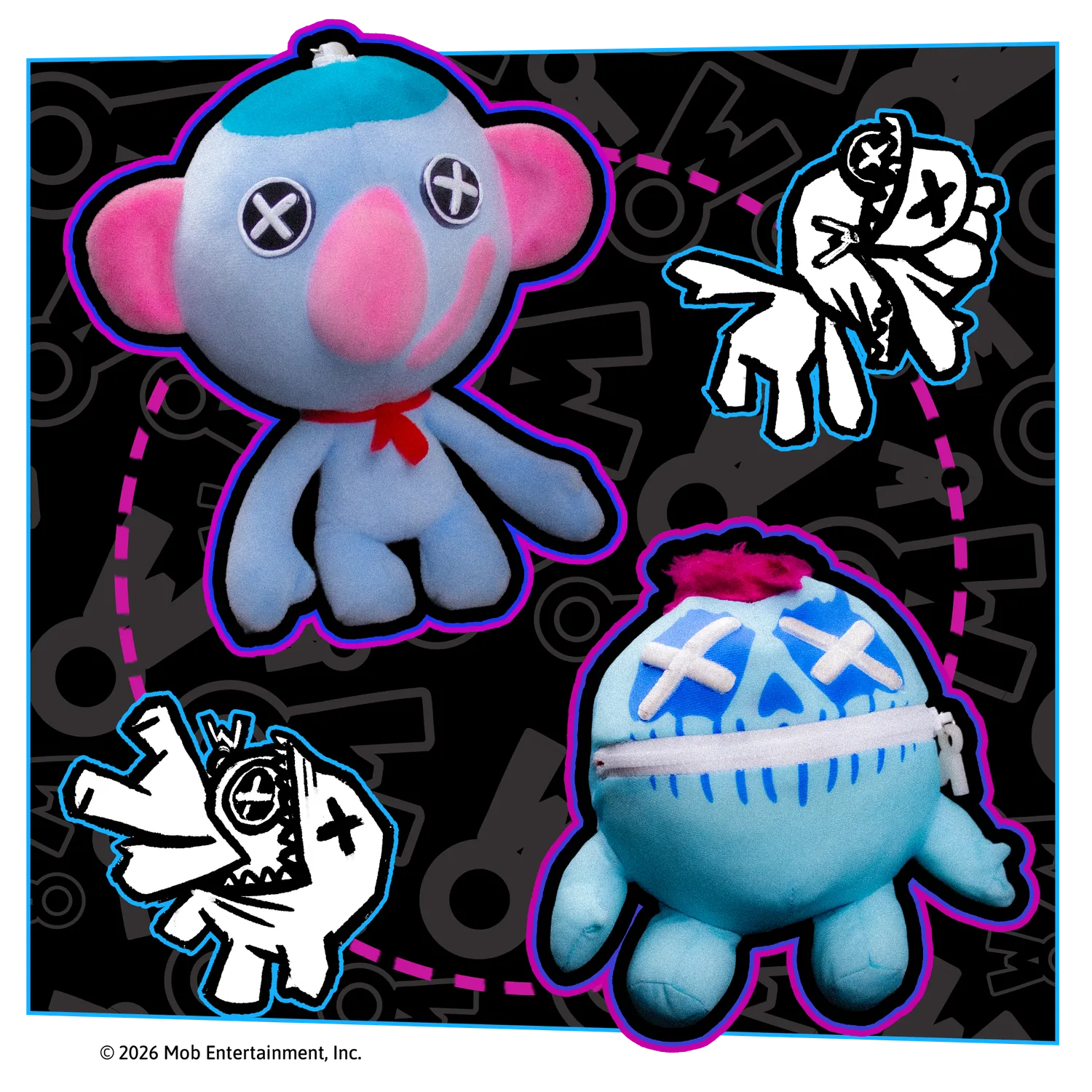 Huggy Wuggy Poppy Playtime Doodle Bones plus reversibil 35 cm