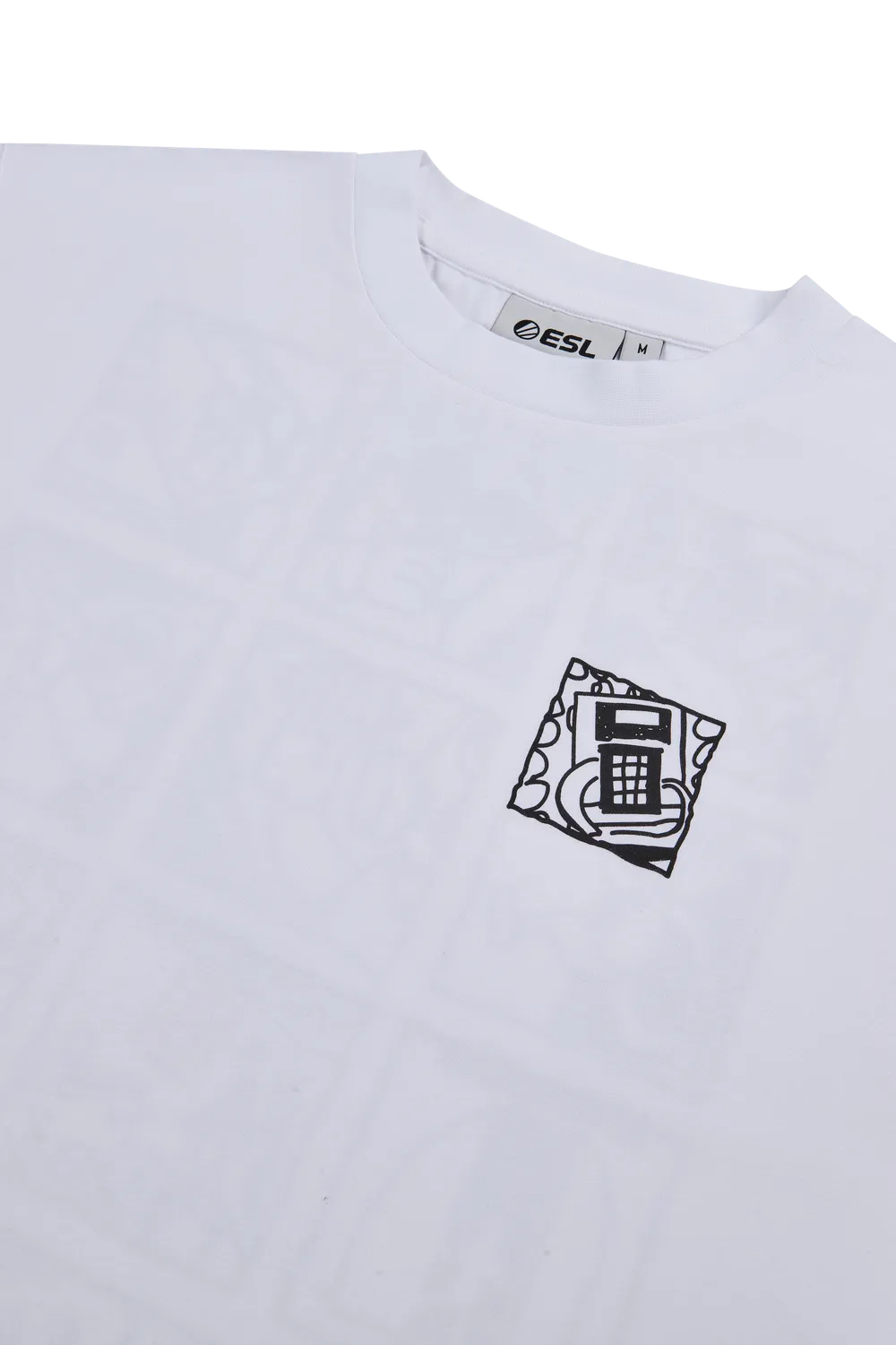 ESL Comic Tee tricou alb 220 GSM bumbac