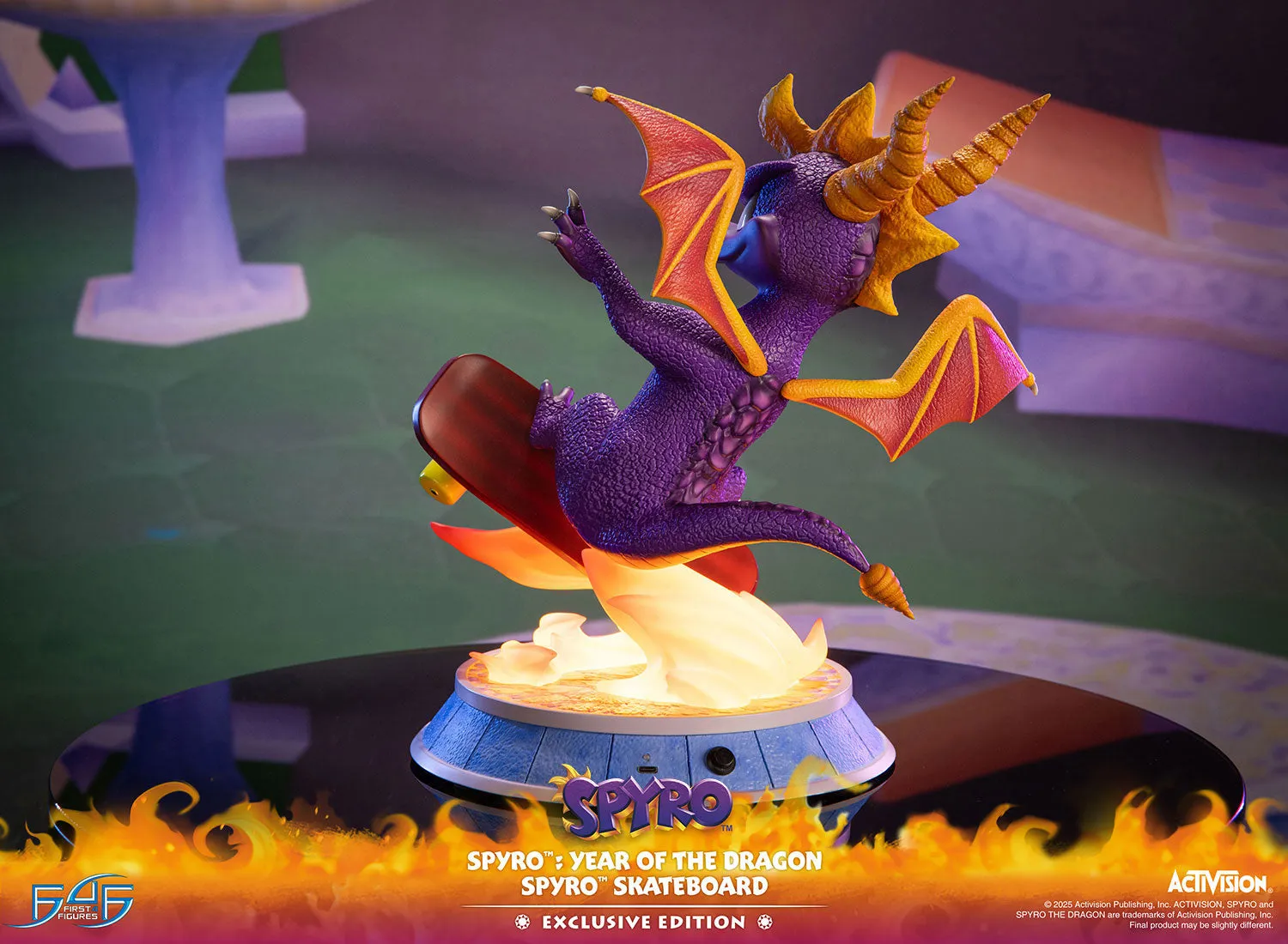 First 4 Figures Spyro Skateboard statueta Exclusive LED