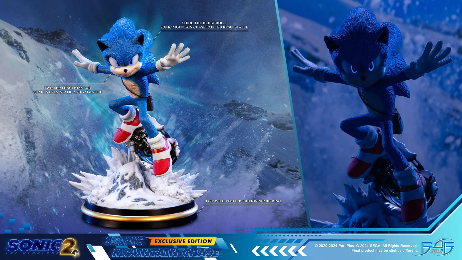 First 4 Figures Sonic 2 Mountain Chase statuetă LED 34 cm