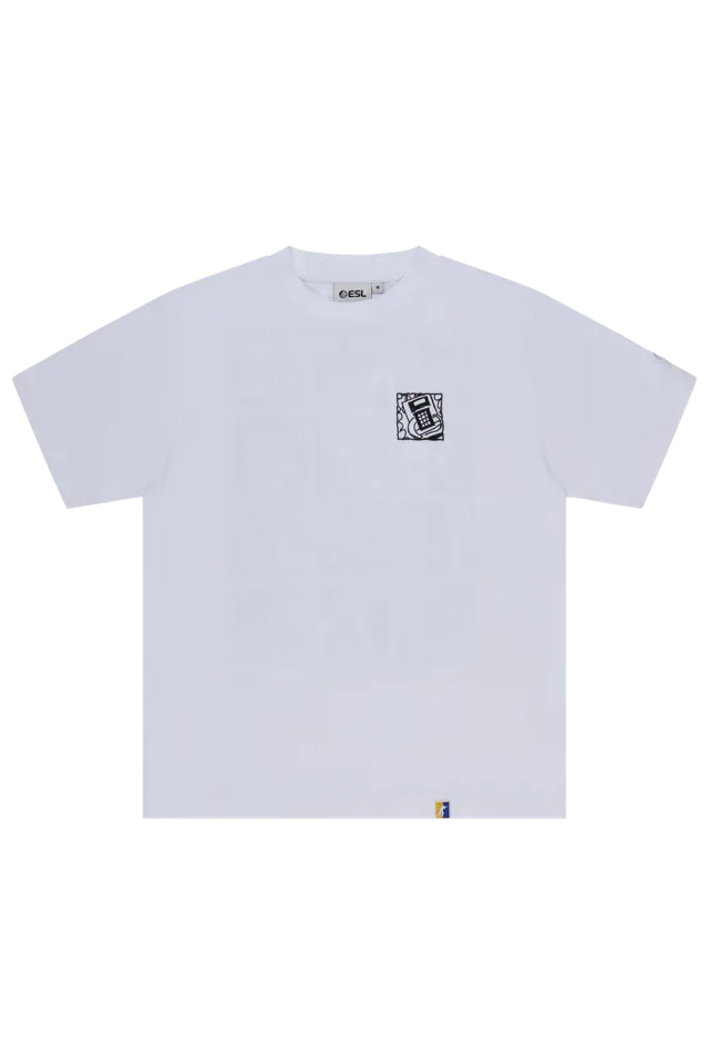 ESL Comic Tee tricou alb 220 GSM bumbac