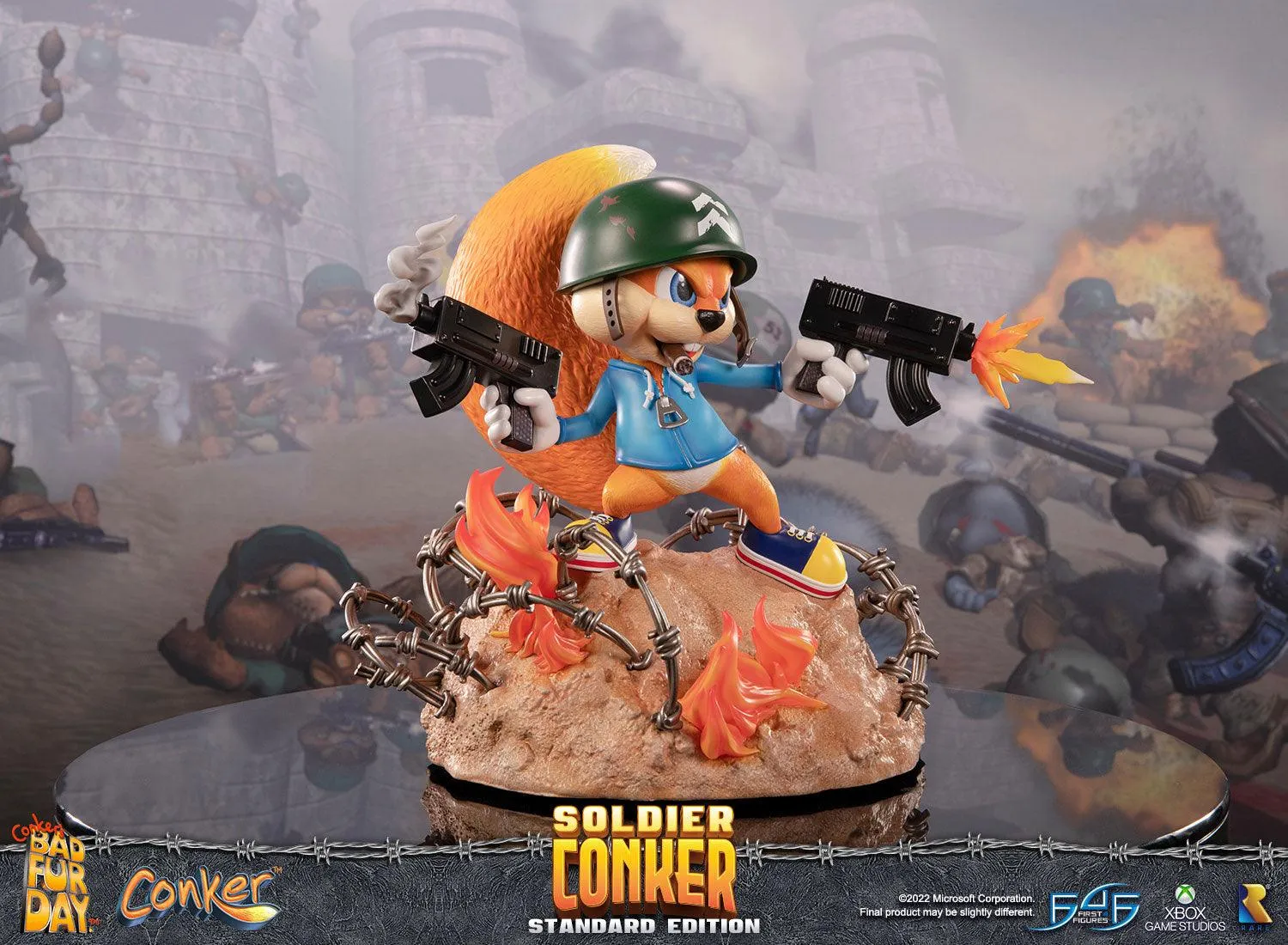 First 4 Figures Conker's Bad Fur Day Soldier Conker statueta Standard