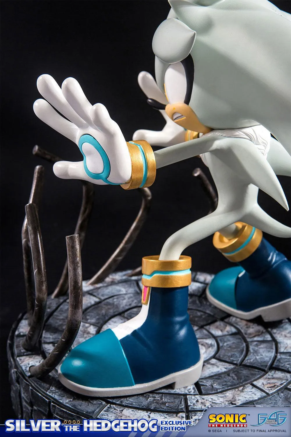 First 4 Figures Silver the Hedgehog statueta Exclusive LED polystone