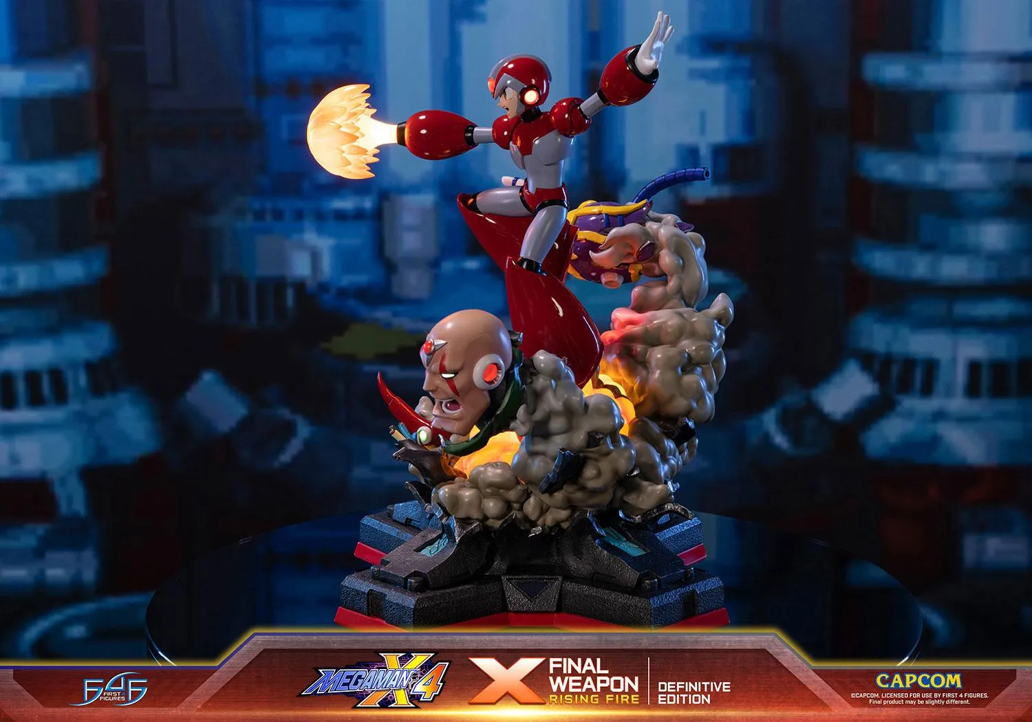 First 4 Figures Mega Man X4 X Final Weapon statueta rasina Definitive LED