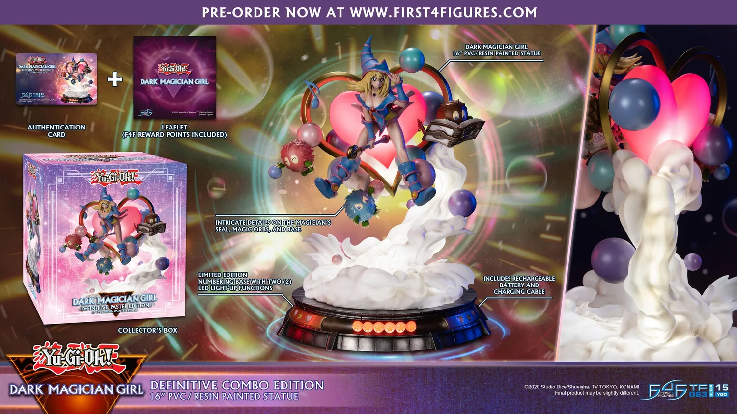 First 4 Figures Yu-Gi-Oh Dark Magician Girl statuetă Combo 39cm