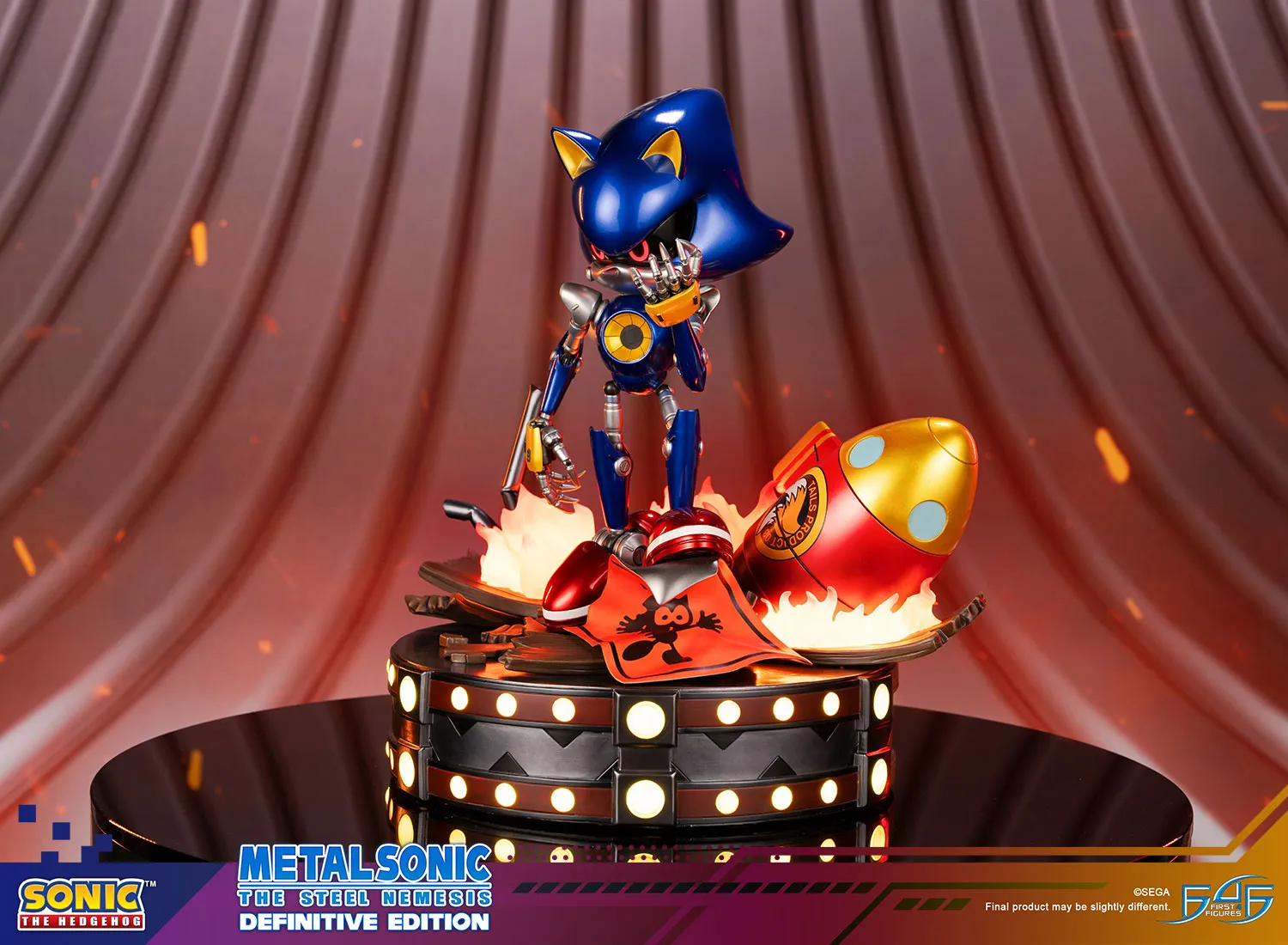 First 4 Figures Sonic Metal Sonic statueta Definitive LED