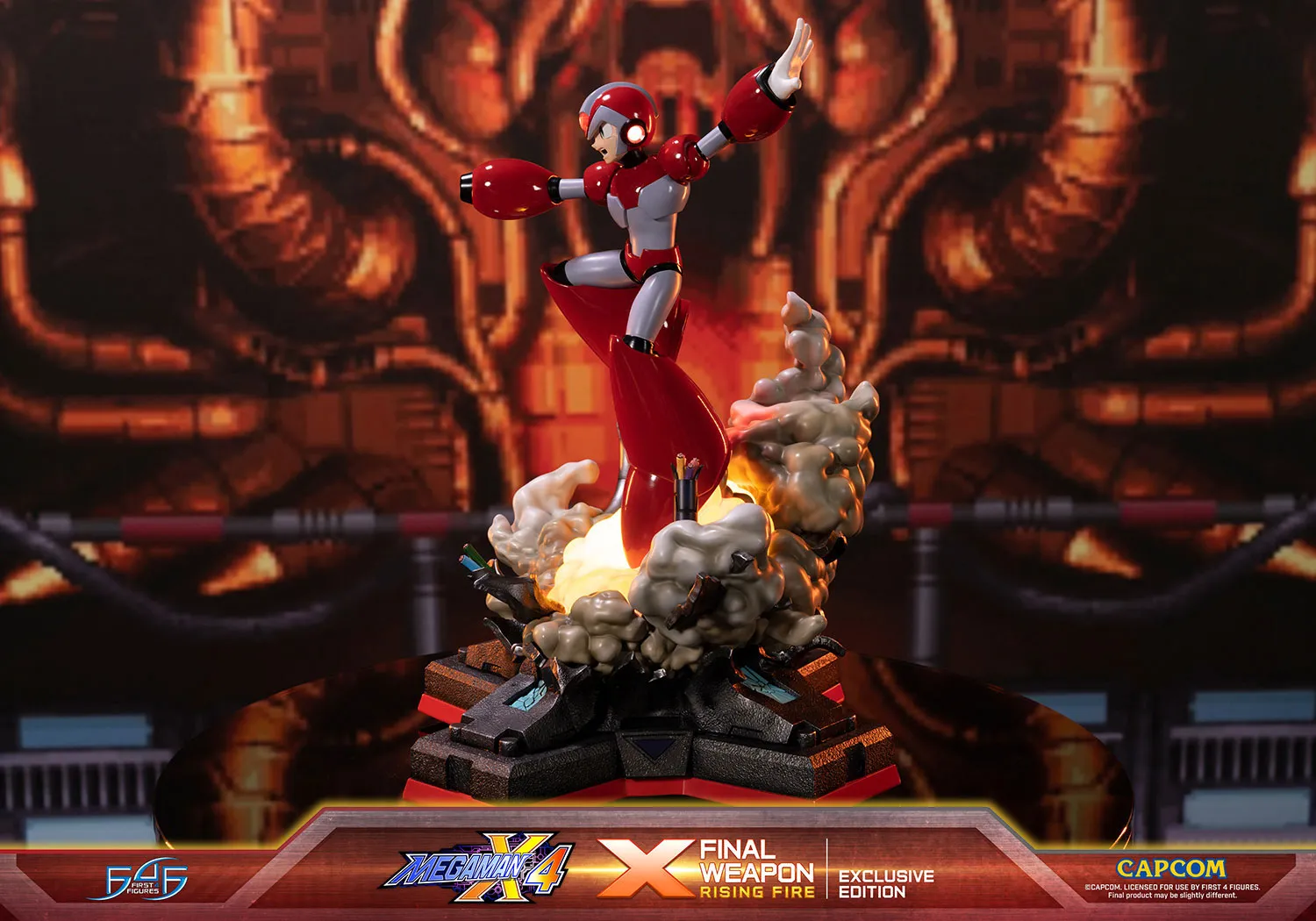 First 4 Figures Mega Man X4 X Final Weapon statuetă Rising Fire LED