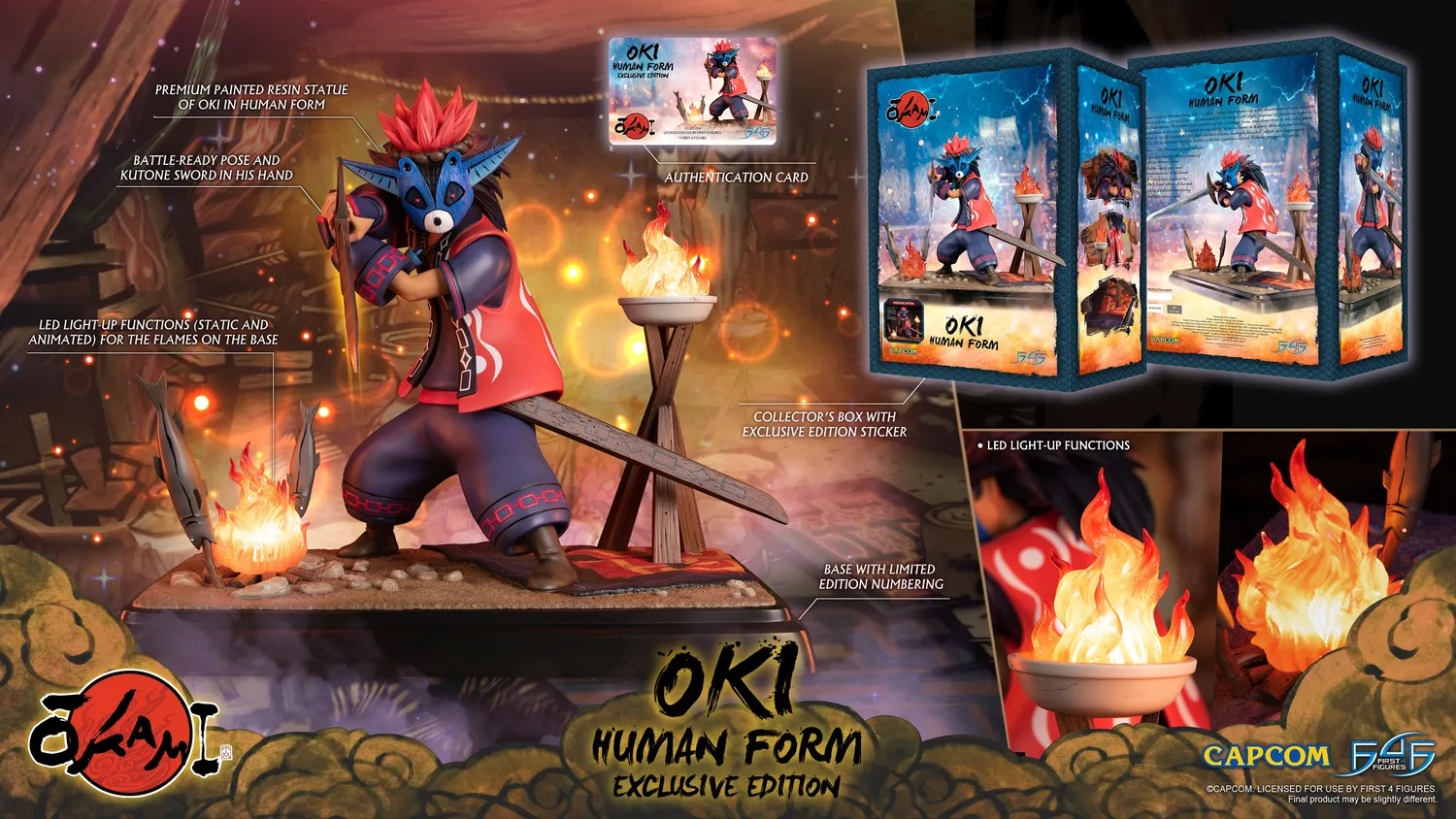 First 4 Figures Oki Human statuetă LED Exclusive 38 cm