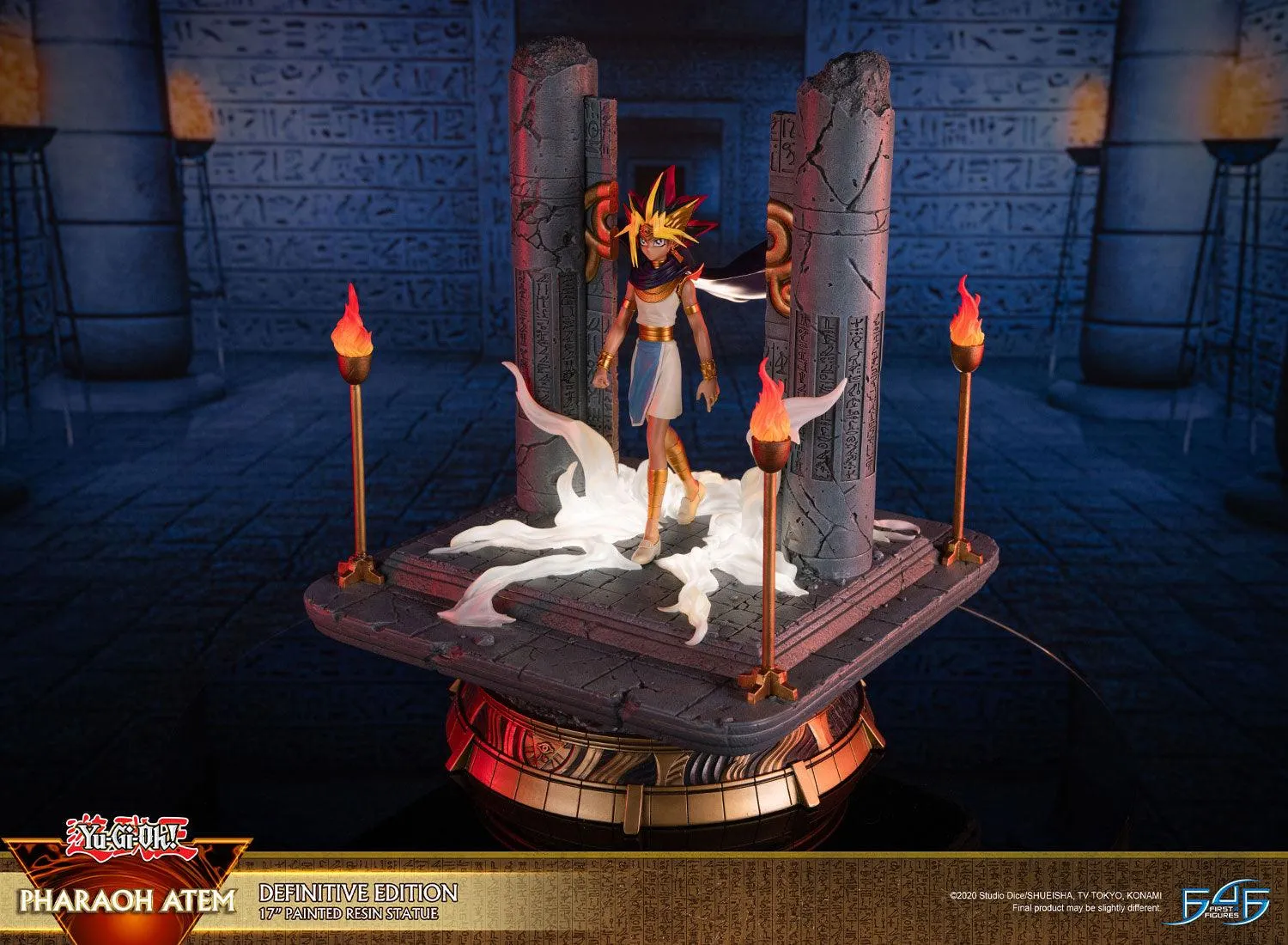 First 4 Figures Yu-Gi-Oh Pharaoh Atem statuetă Definitive Edition cu LED