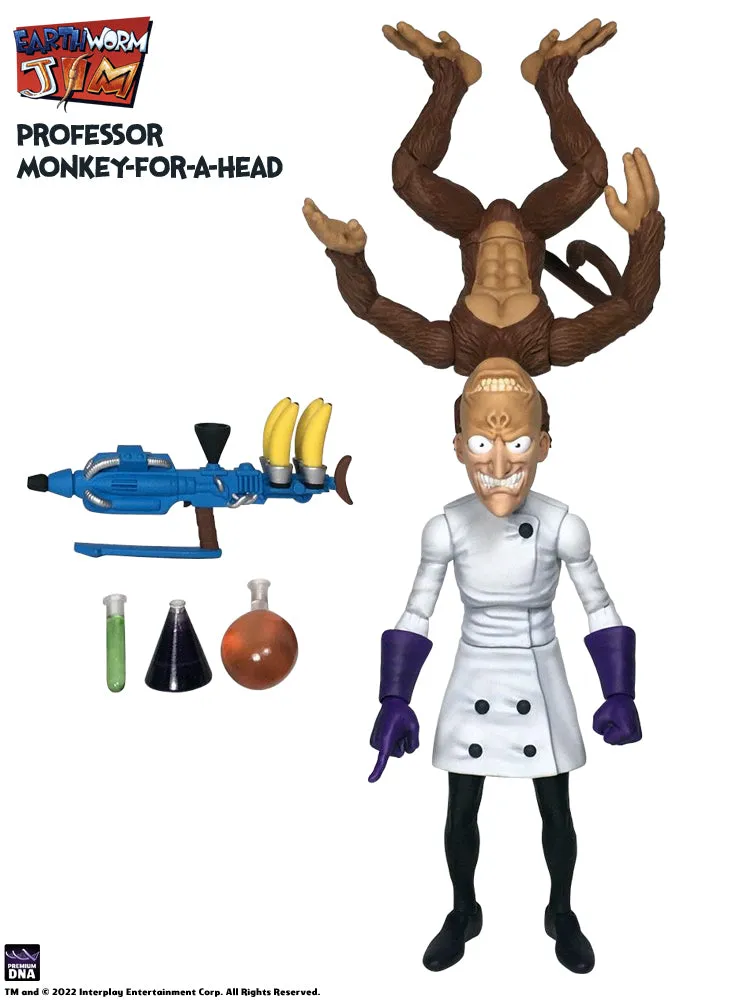 Premium DNA Earthworm Jim Professor Monkey-For-A-Head figurina articulata