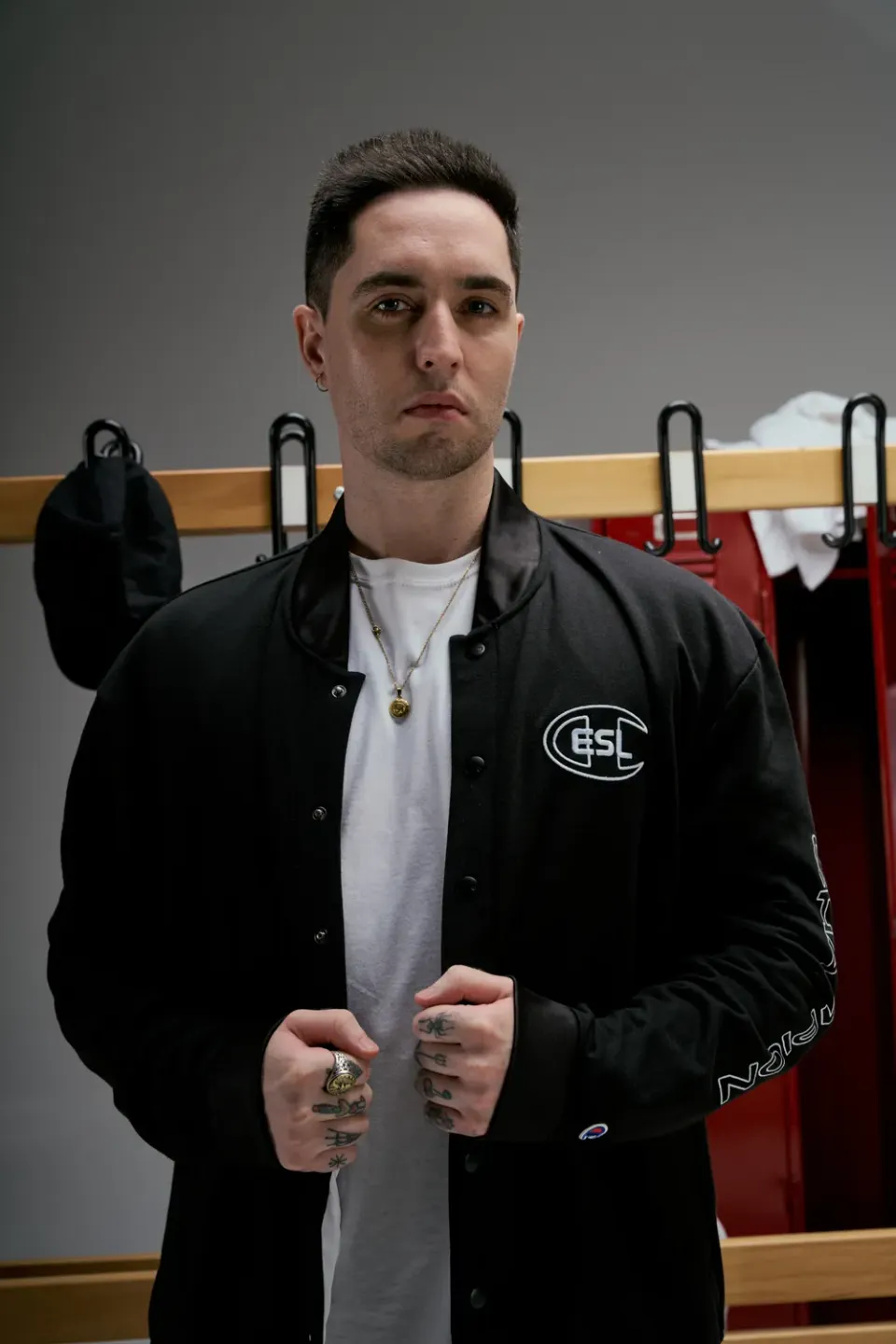 ESL Gaming x Champion geacă neagră varsity