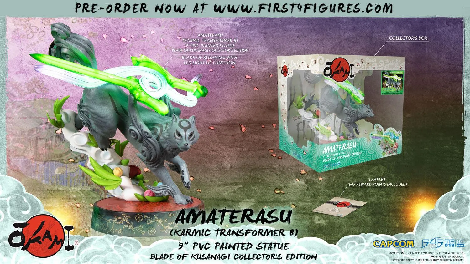 First 4 Figures Okami Amaterasu Karmic Transformer 8 figurină LED