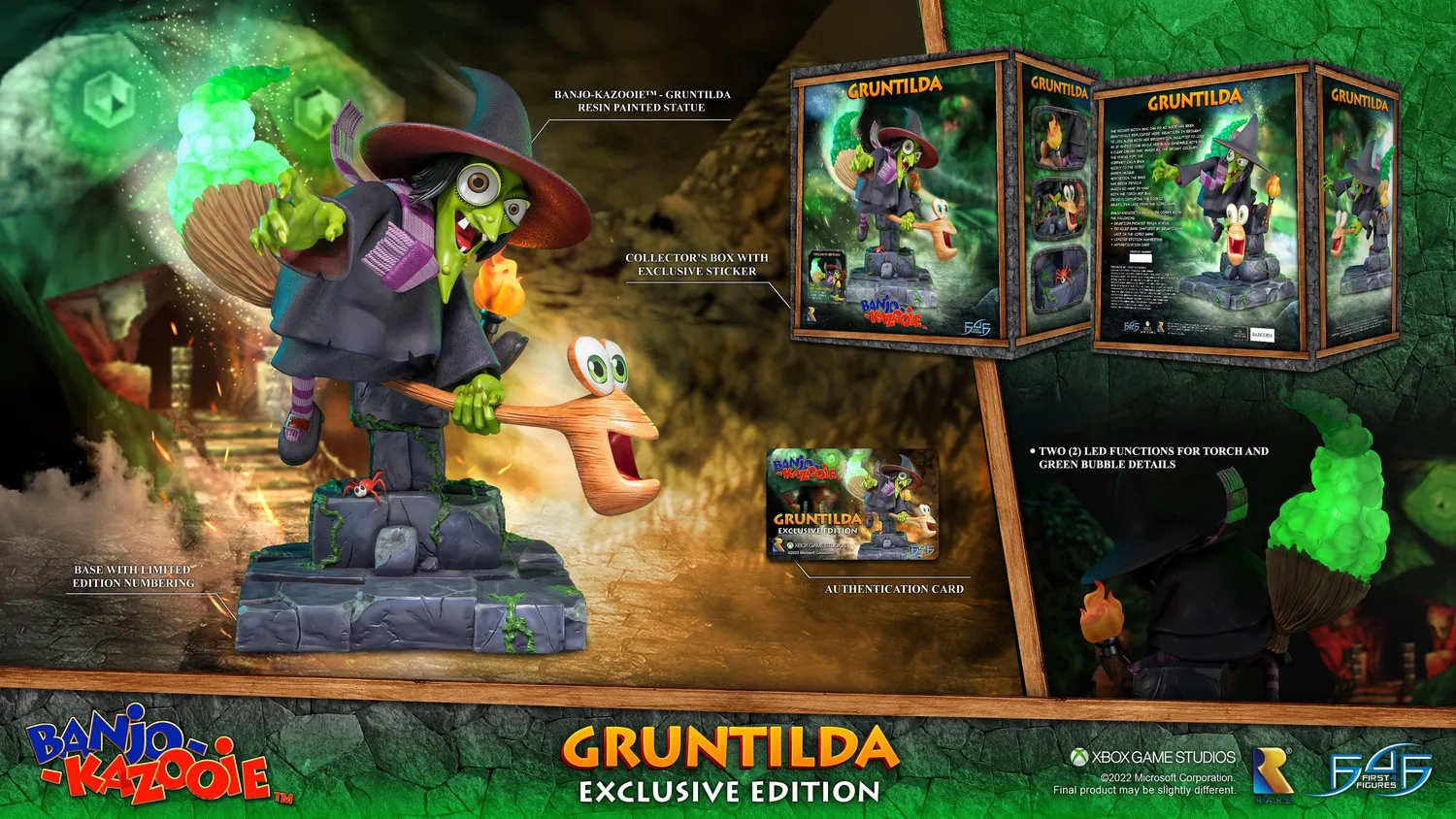 First 4 Figures Banjo-Kazooie Gruntilda statueta Exclusive LED