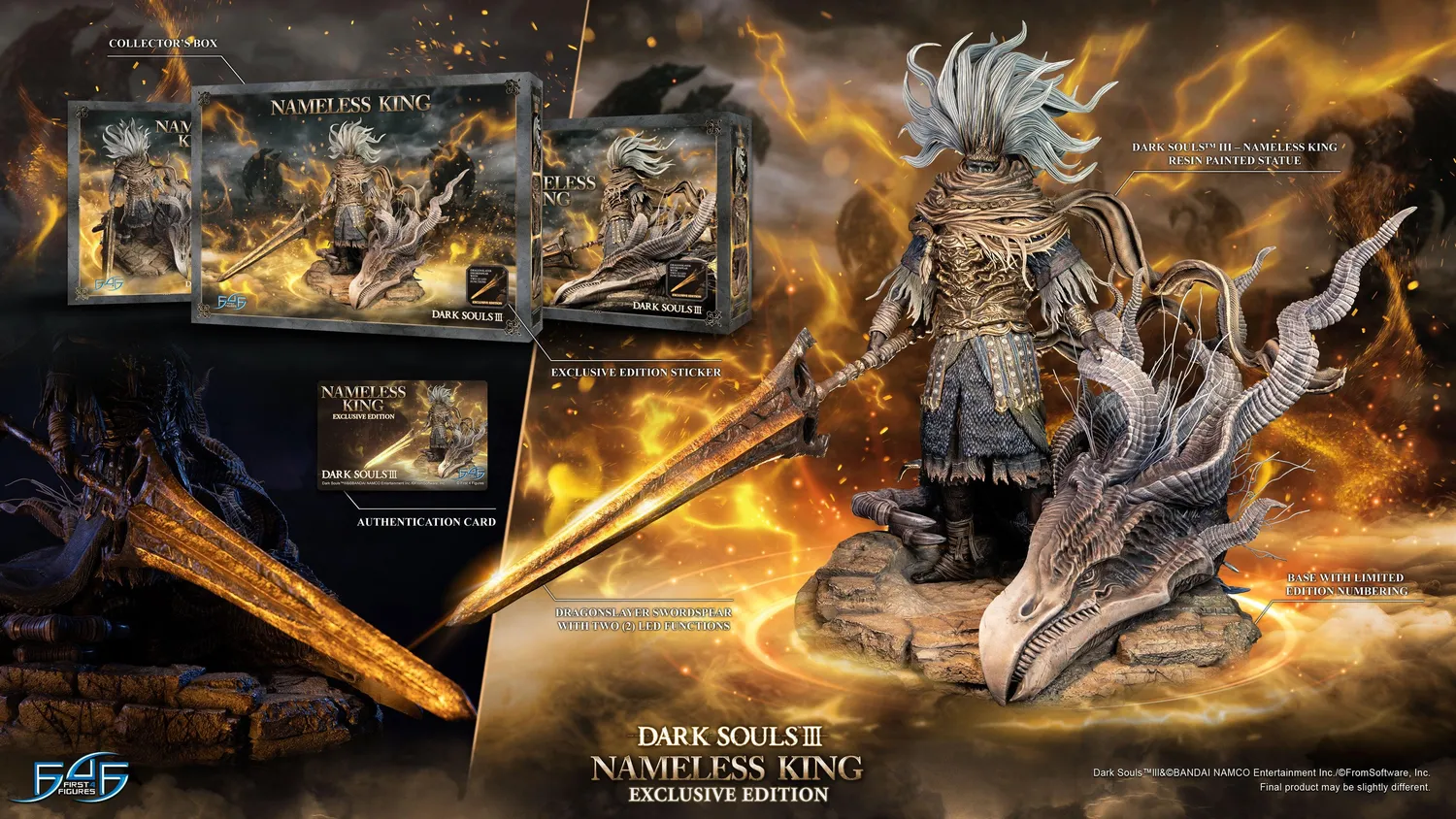 First 4 Figures Dark Souls Nameless King statueta LED