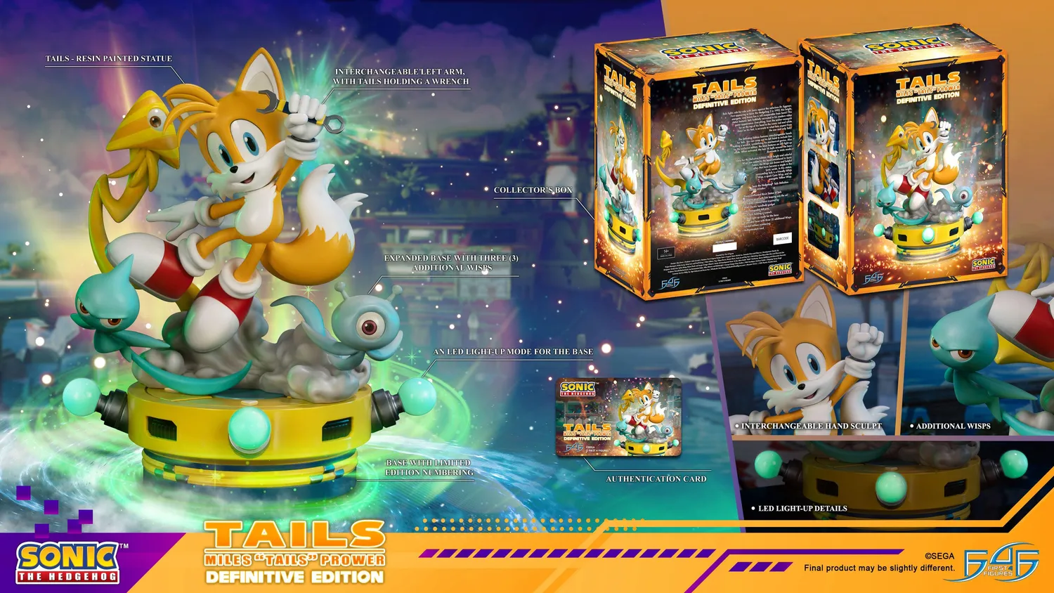 First 4 Figures Sonic Tails Definitive Edition statuetă rășină LED