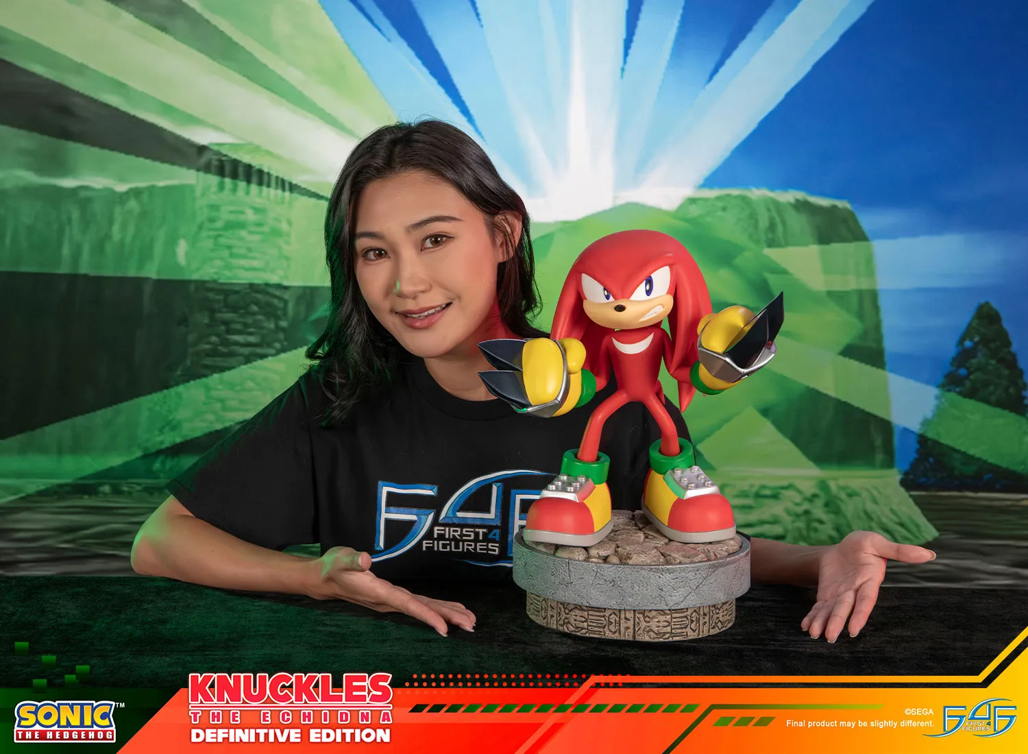 First 4 Figures Sonic Knuckles statueta Definitive LED smarald