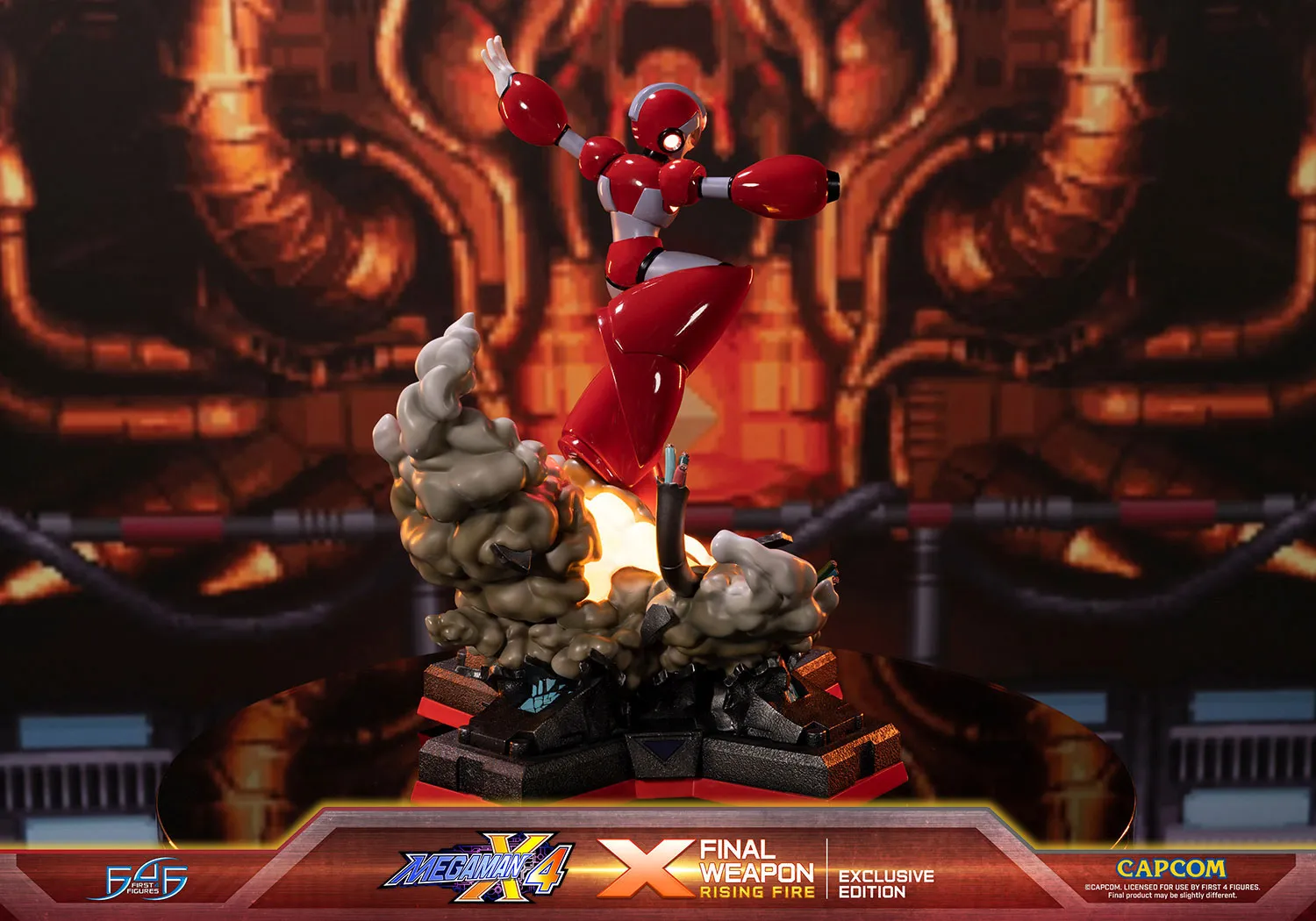 First 4 Figures Mega Man X4 X Final Weapon statuetă Rising Fire LED