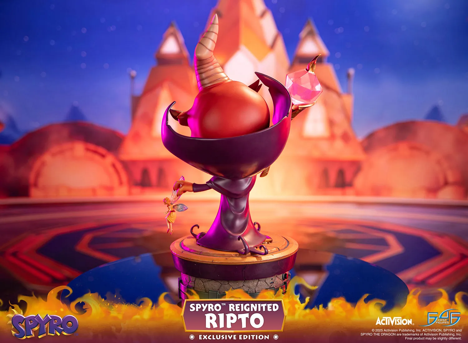 First 4 Figures Spyro Ripto statueta rasina exclusiva LED