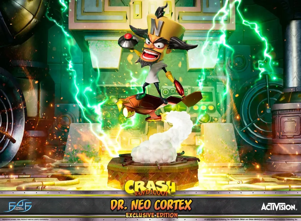First 4 Figures Crash Bandicoot Dr Neo Cortex statueta Exclusive LED