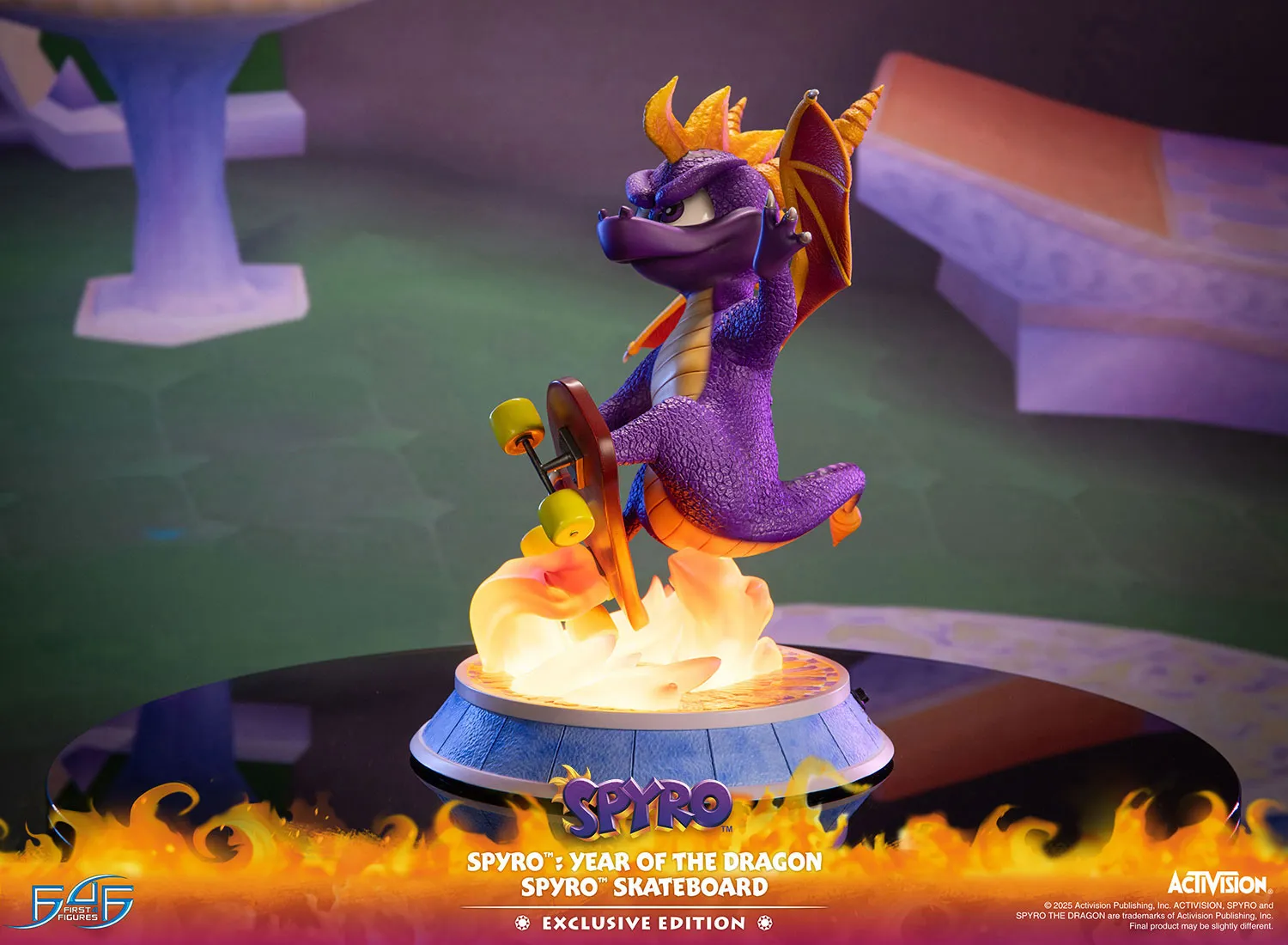 First 4 Figures Spyro Skateboard statueta Exclusive LED