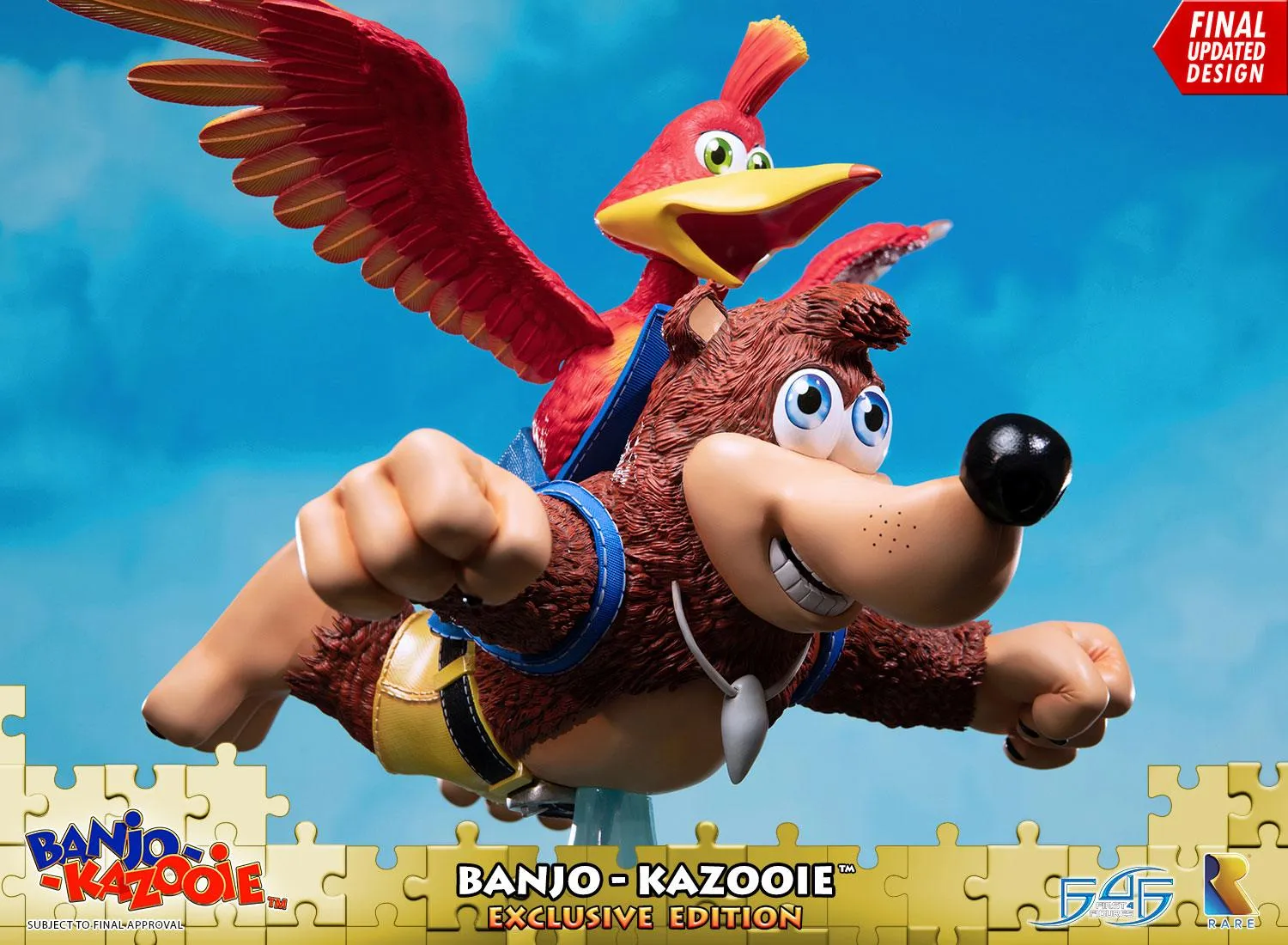First 4 Figures Banjo-Kazooie Exclusive statueta Jiggy auriu zbor