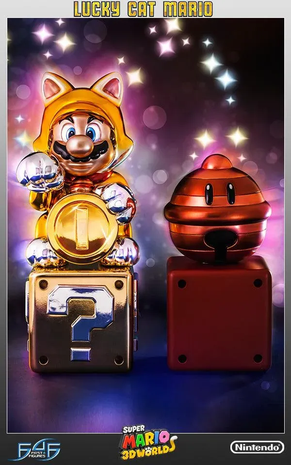 First 4 Figures Lucky Cat Mario statueta aurie Exclusive