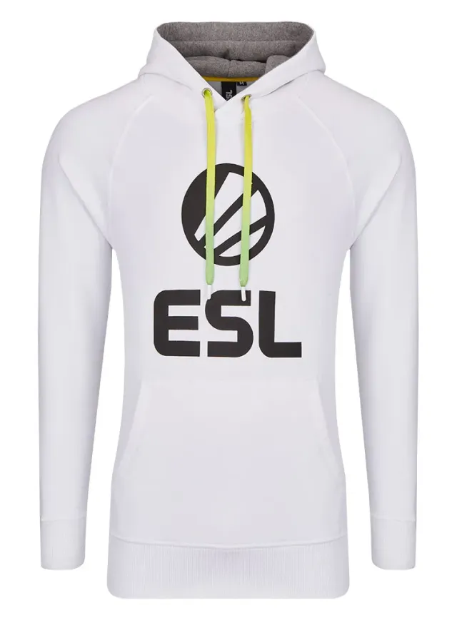 ESL Classic hanorac alb cu glugă buzunar cangur