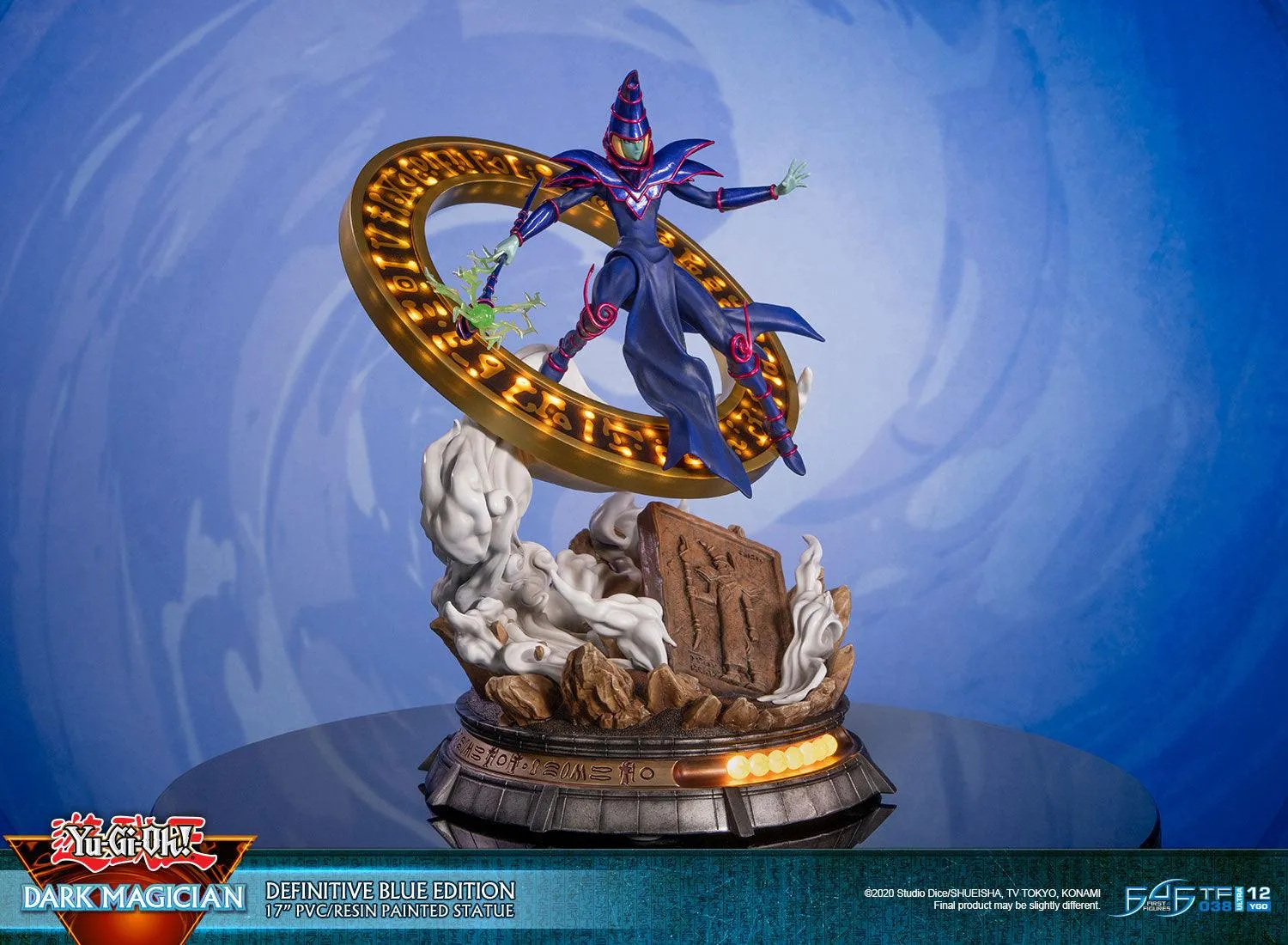 First 4 Figures Yu-Gi-Oh Dark Magician statueta Definitive Blue