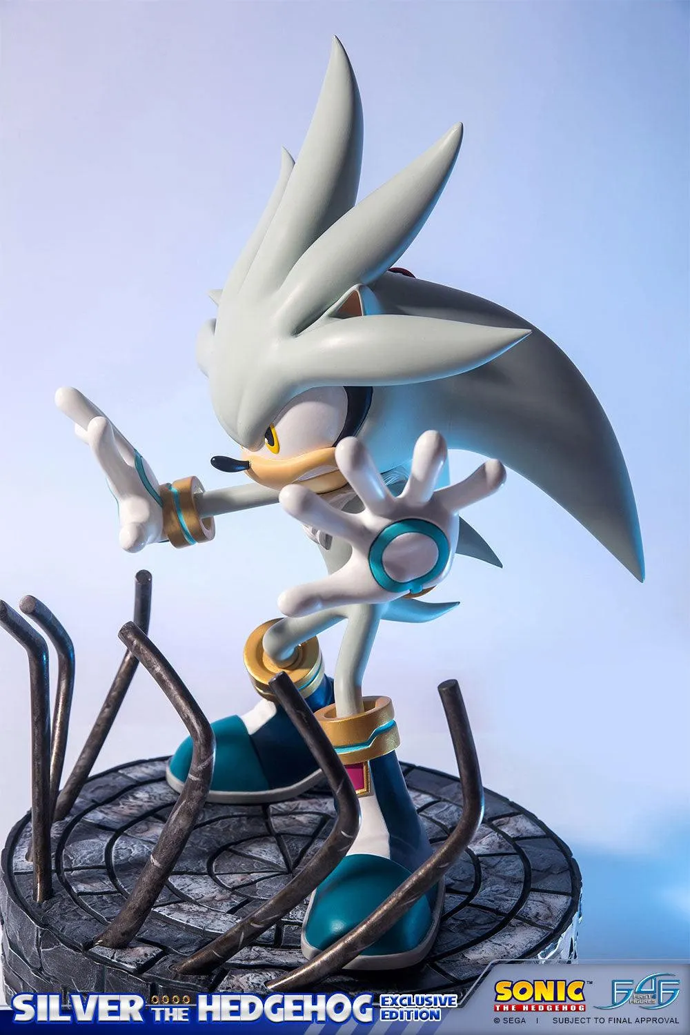 First 4 Figures Silver the Hedgehog statueta Exclusive LED polystone