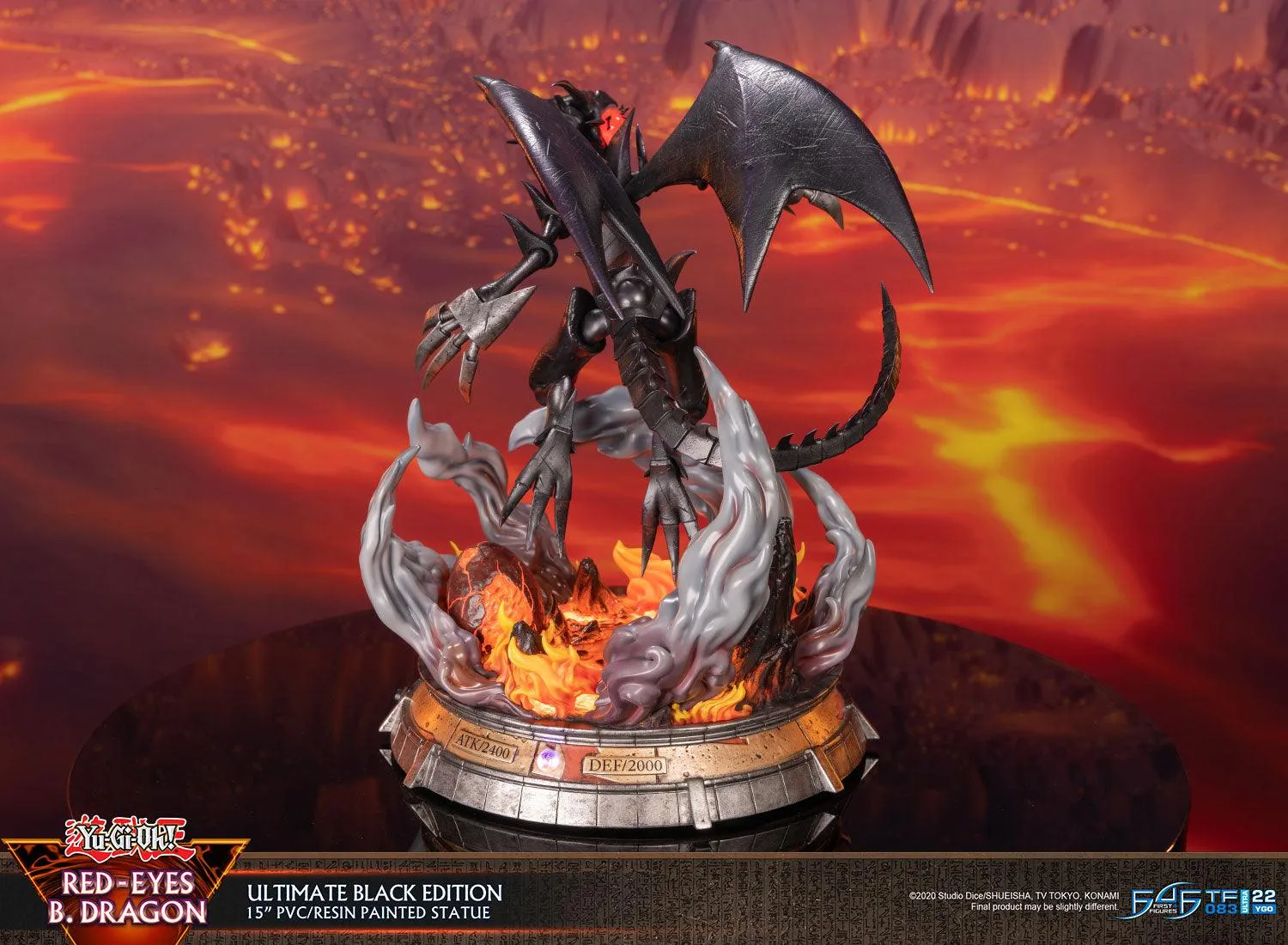 First 4 Figures Yu-Gi-Oh Red-Eyes B. Dragon statueta LED Ultimate Black