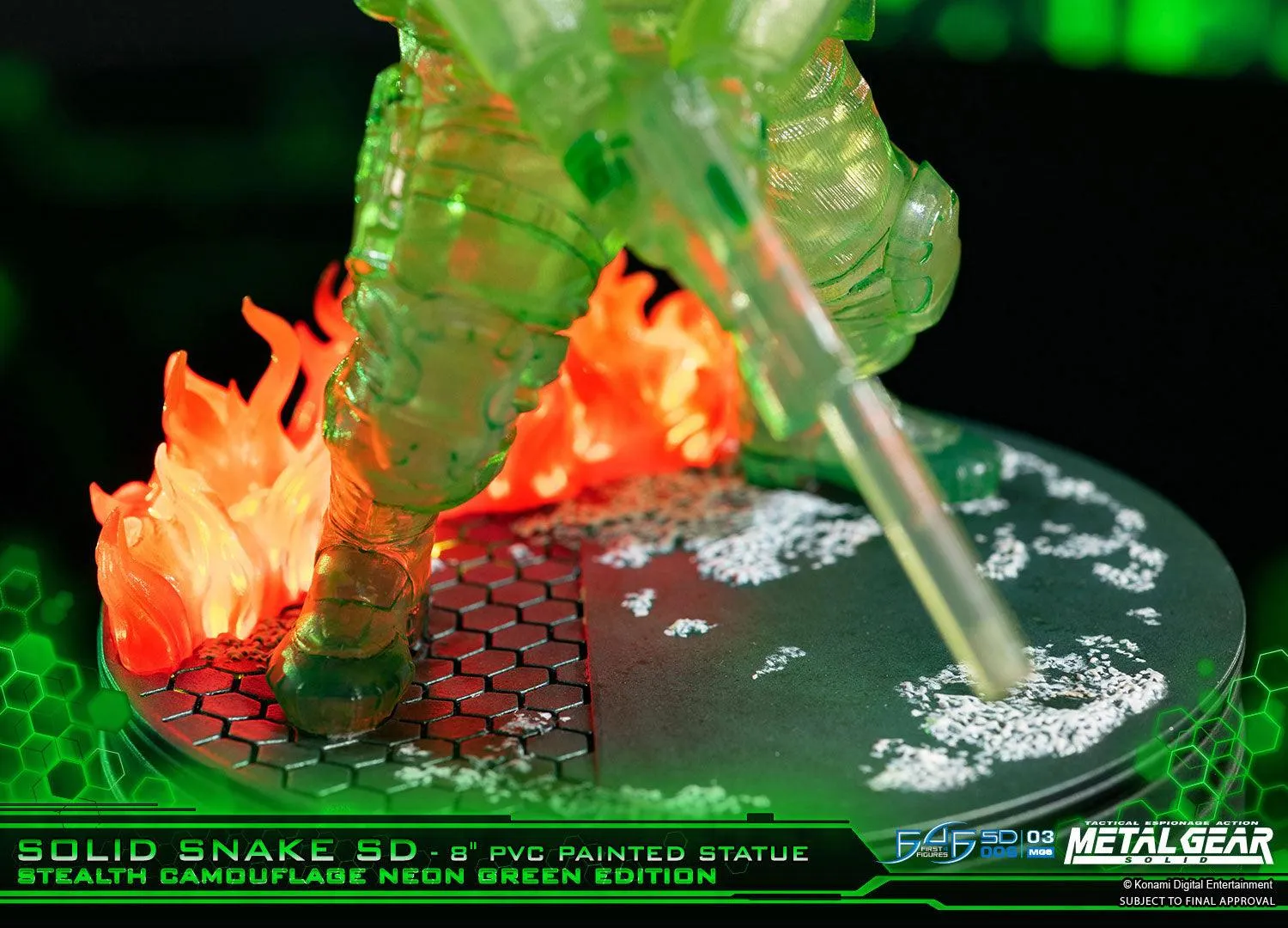 First 4 Figures Metal Gear Solid Snake SD figurină stealth neon