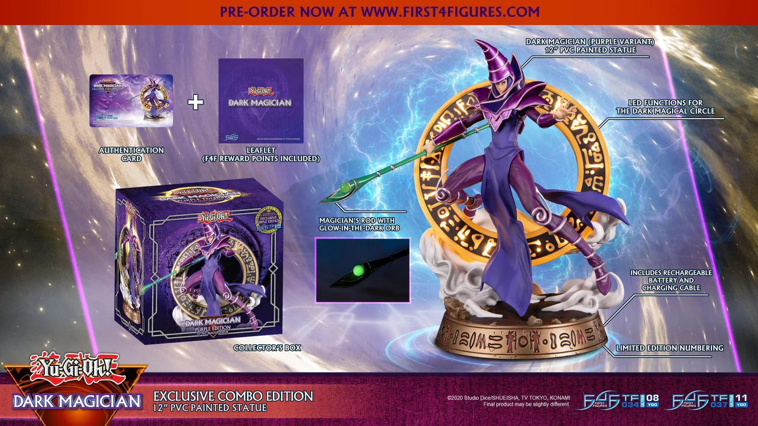 First 4 Figures Yu-Gi-Oh Dark Magician statuetă PVC Combo