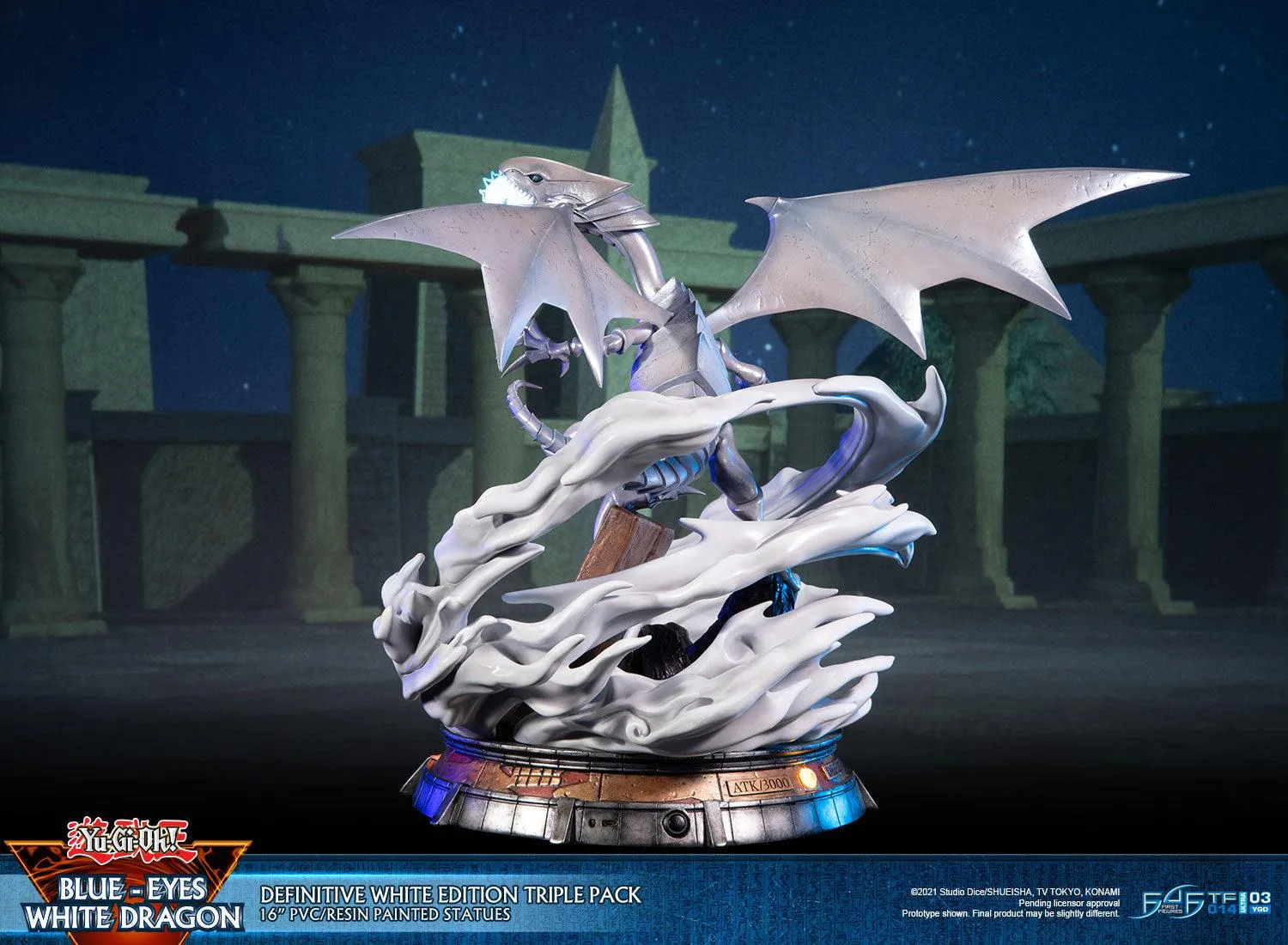First 4 Figures Yu-Gi-Oh Blue-Eyes White Dragon statueta triplu pack