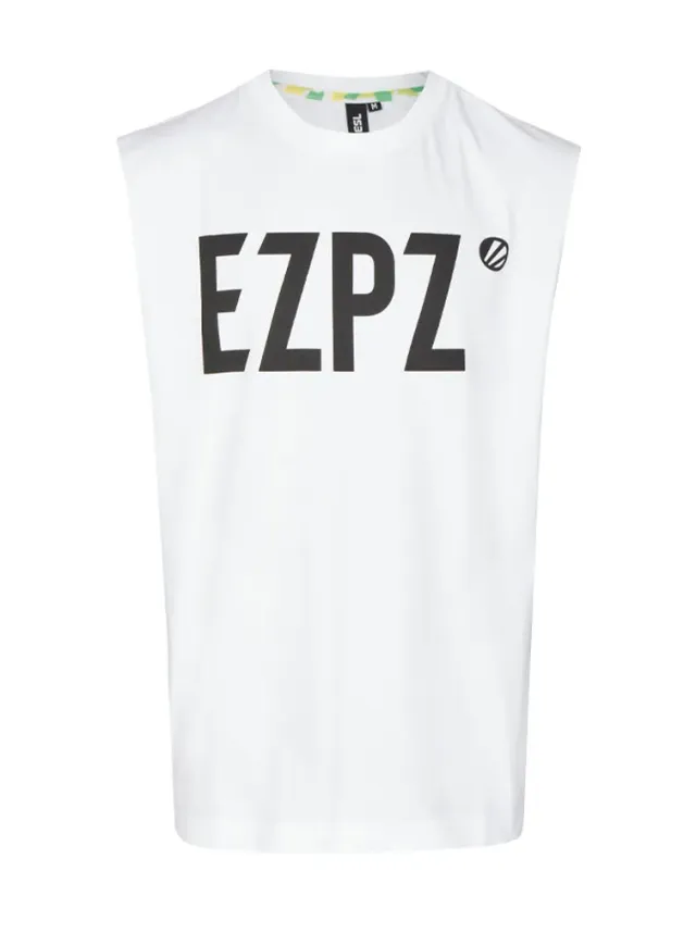 ESL TM EZPZ Tank Top maiou alb bumbac XS-3XL