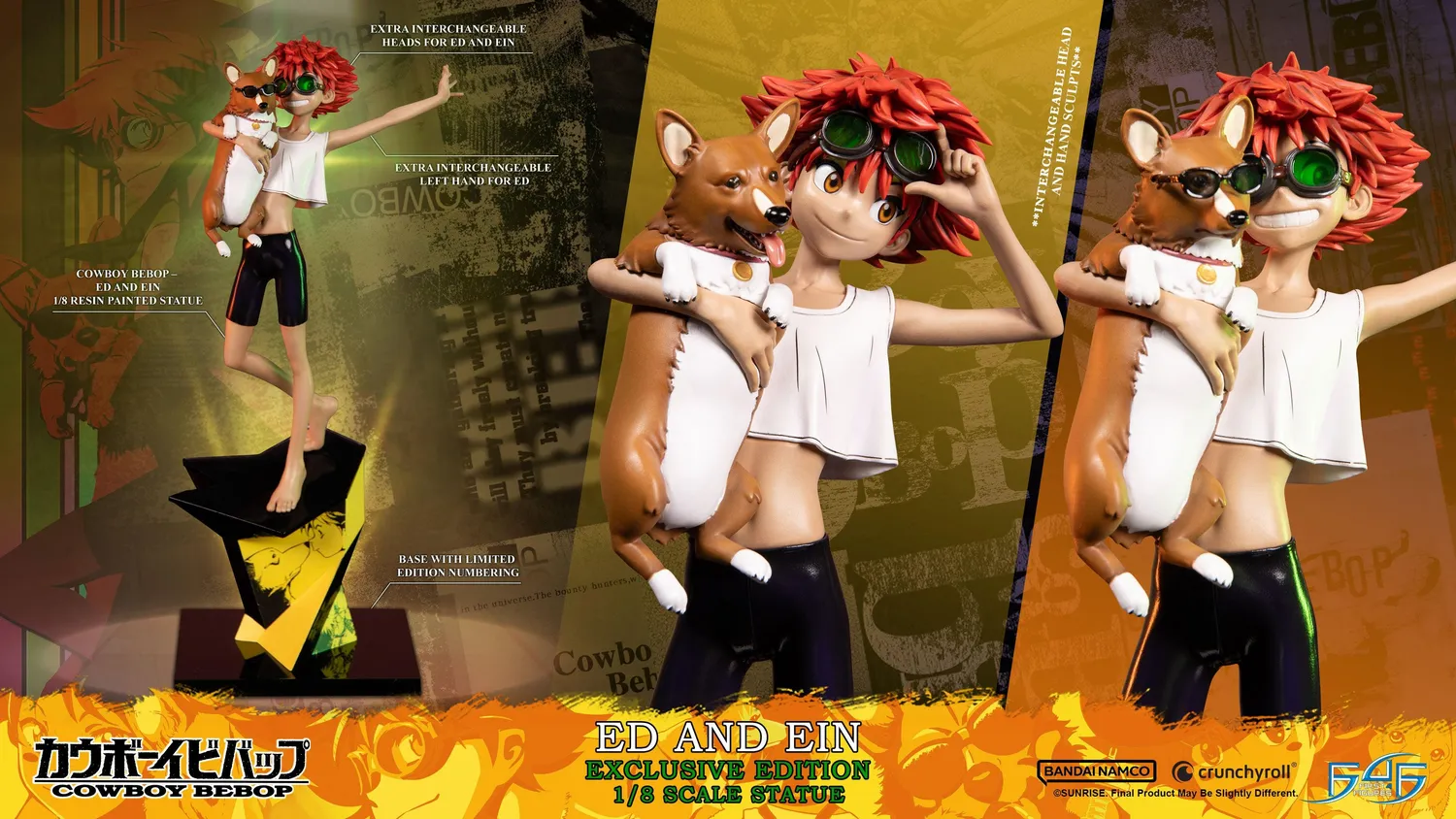 First 4 Figures Cowboy Bebop Ed Ein statueta 1/8 Exclusive