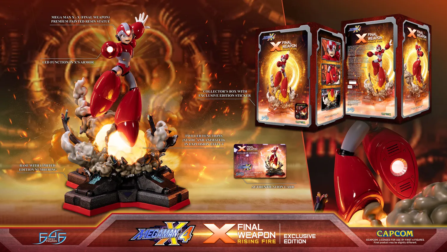 First 4 Figures Mega Man X4 X Final Weapon statuetă Rising Fire LED