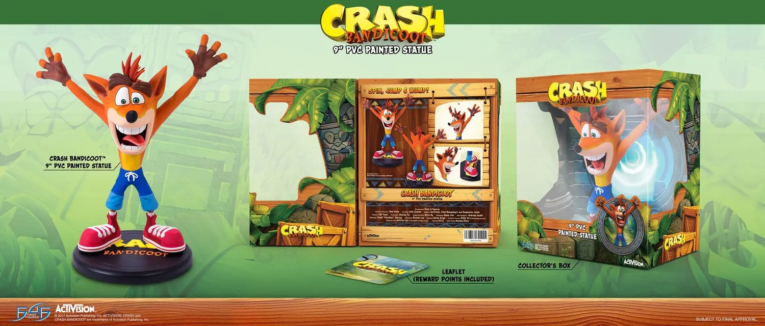 First 4 Figures Crash Bandicoot Crash statueta Standard PVC 22.8cm