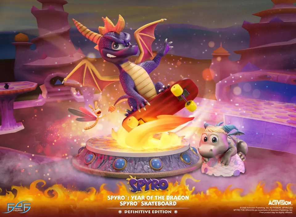 First 4 Figures Spyro Skateboard statuetă rășină Definitive LED