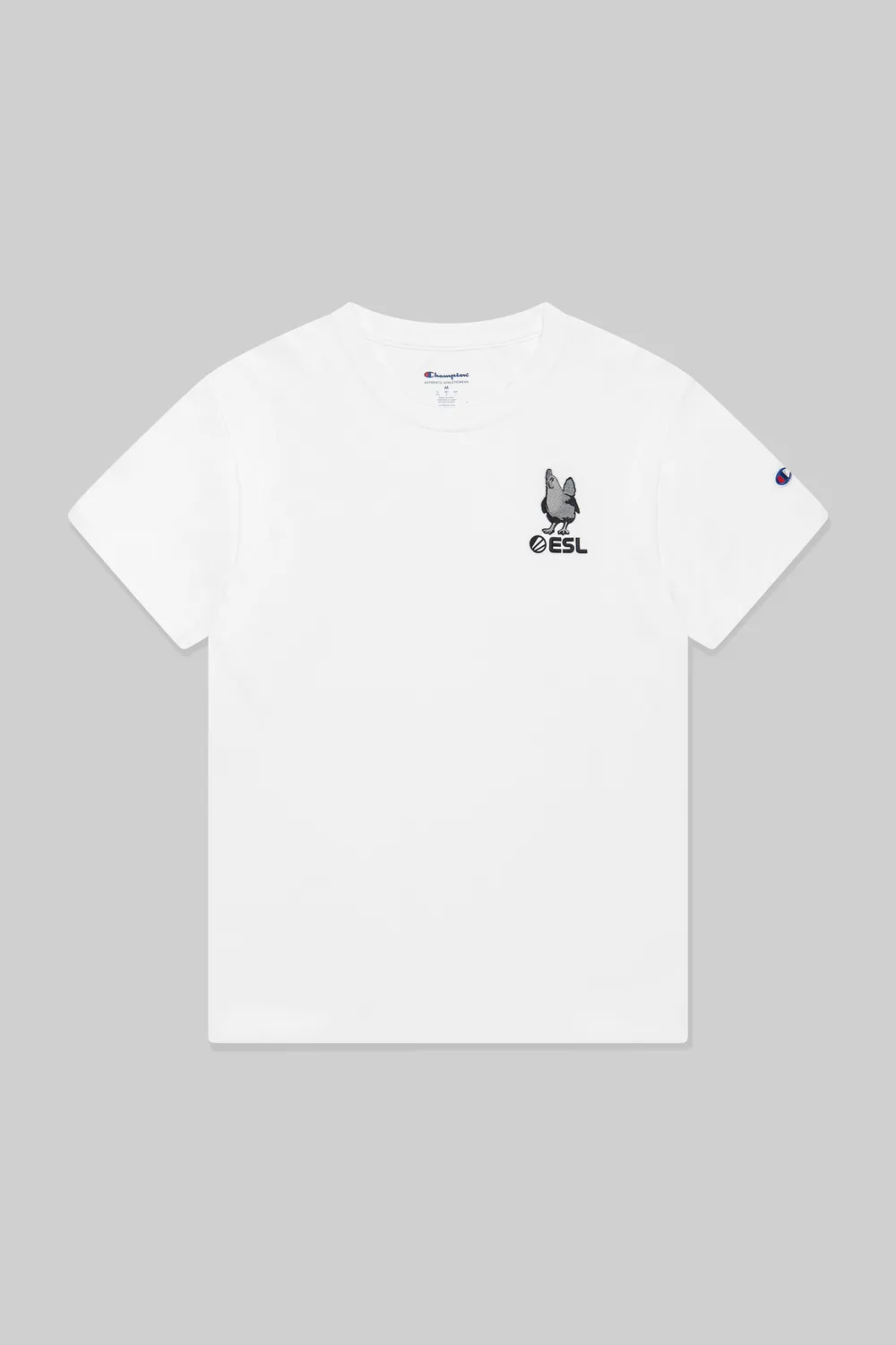 ESL x Champion Patch tricou alb bumbac 250 GSM