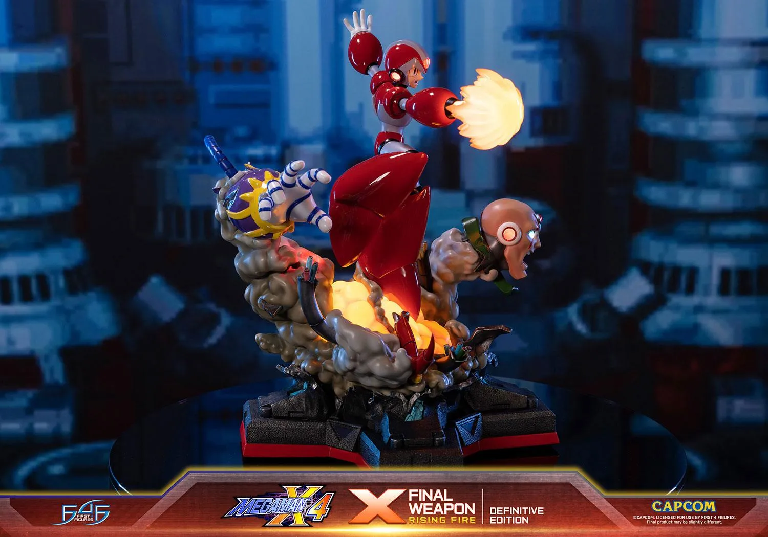 First 4 Figures Mega Man X4 X Final Weapon statueta rasina Definitive LED