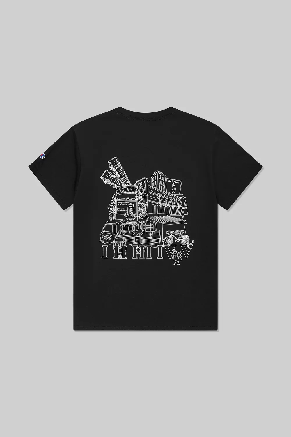 ESL x Champion tricou bumbac Negru brodat 250 GSM
