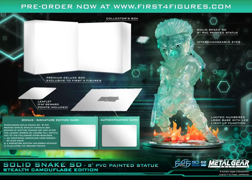 First 4 Figures Solid Snake SD figurina Stealth Camouflage PVC