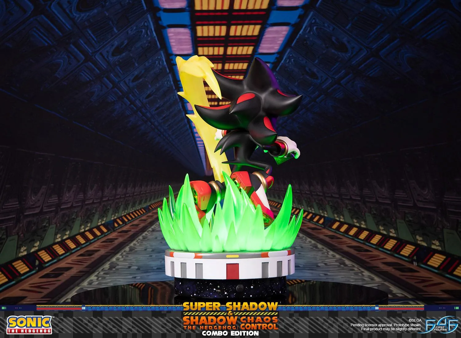 First 4 Figures Sonic Super Shadow Chaos Control statuetă Combo LED